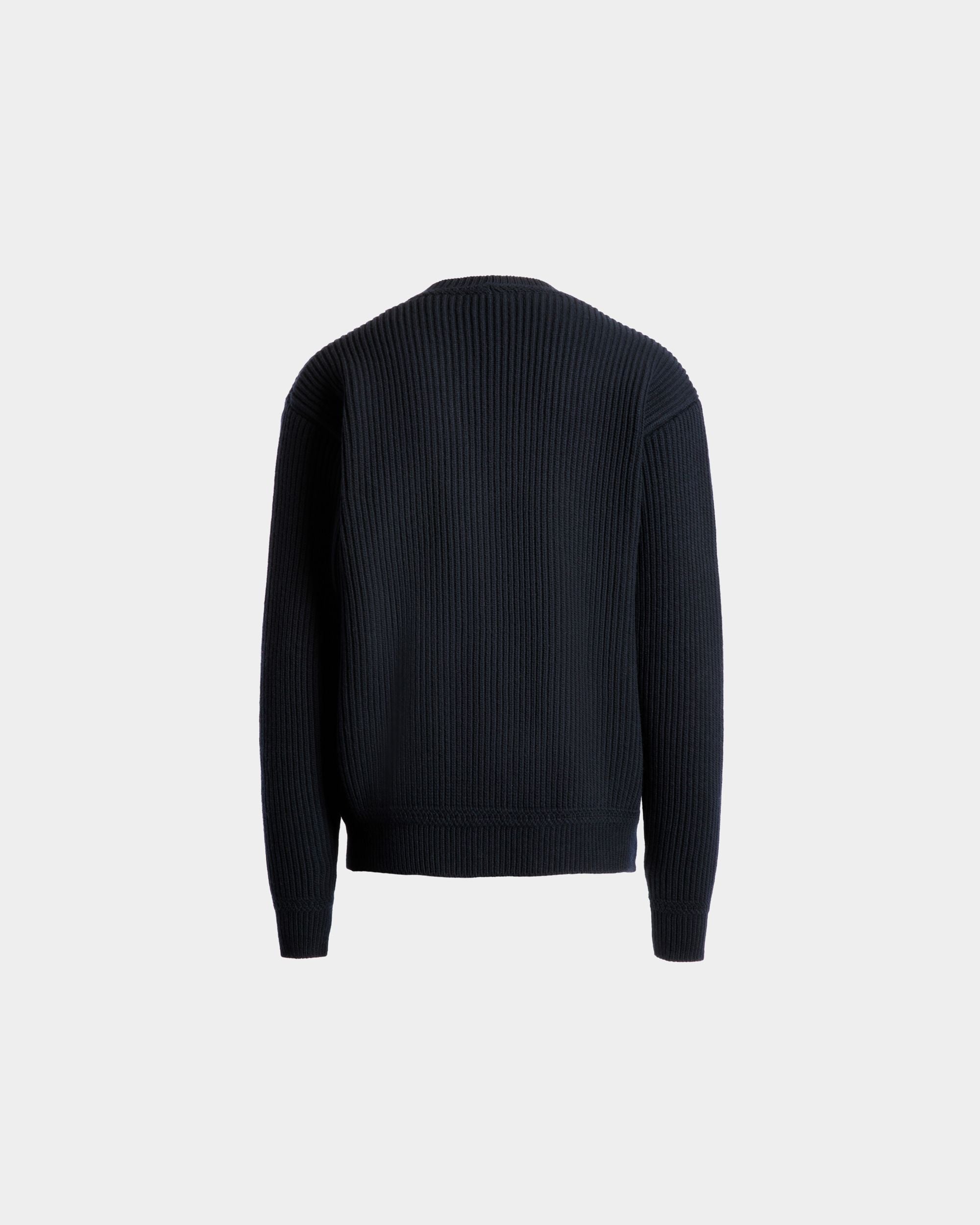 Cardigan In Navy Blue Wool - Men's - Bally - 03
