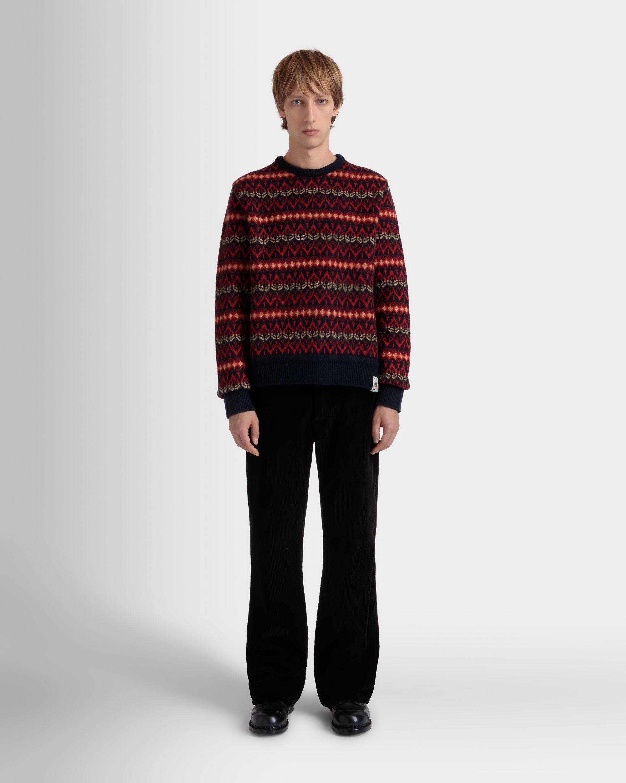 Pullover Mit Rundhalsausschnitt Aus Mehrfarbiger Wolle - Herren - Bally - 02