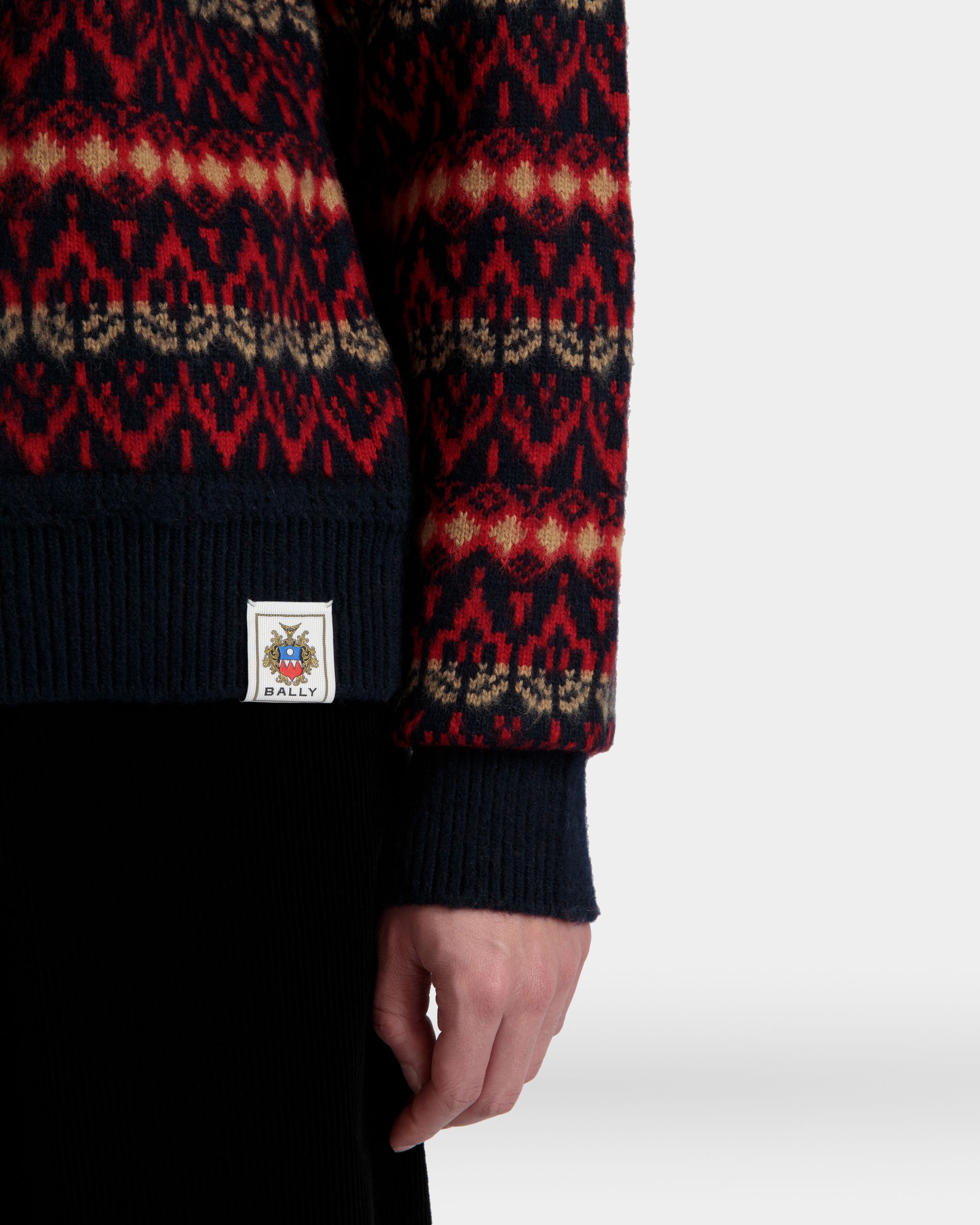 Pullover Mit Rundhalsausschnitt Aus Mehrfarbiger Wolle - Herren - Bally - 04