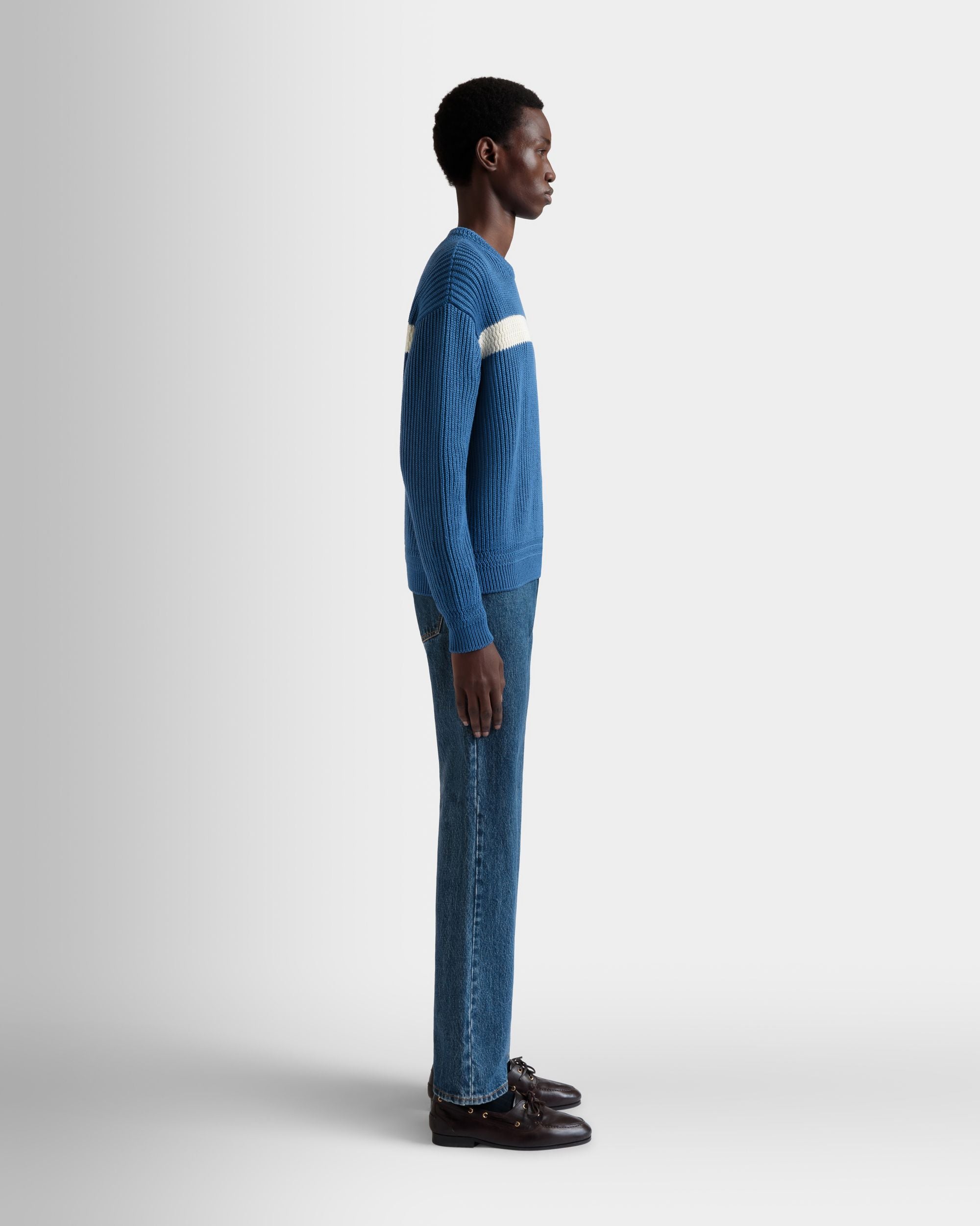 Pullover Girocollo In Cotone Medium Blue - Uomo - Bally - 05
