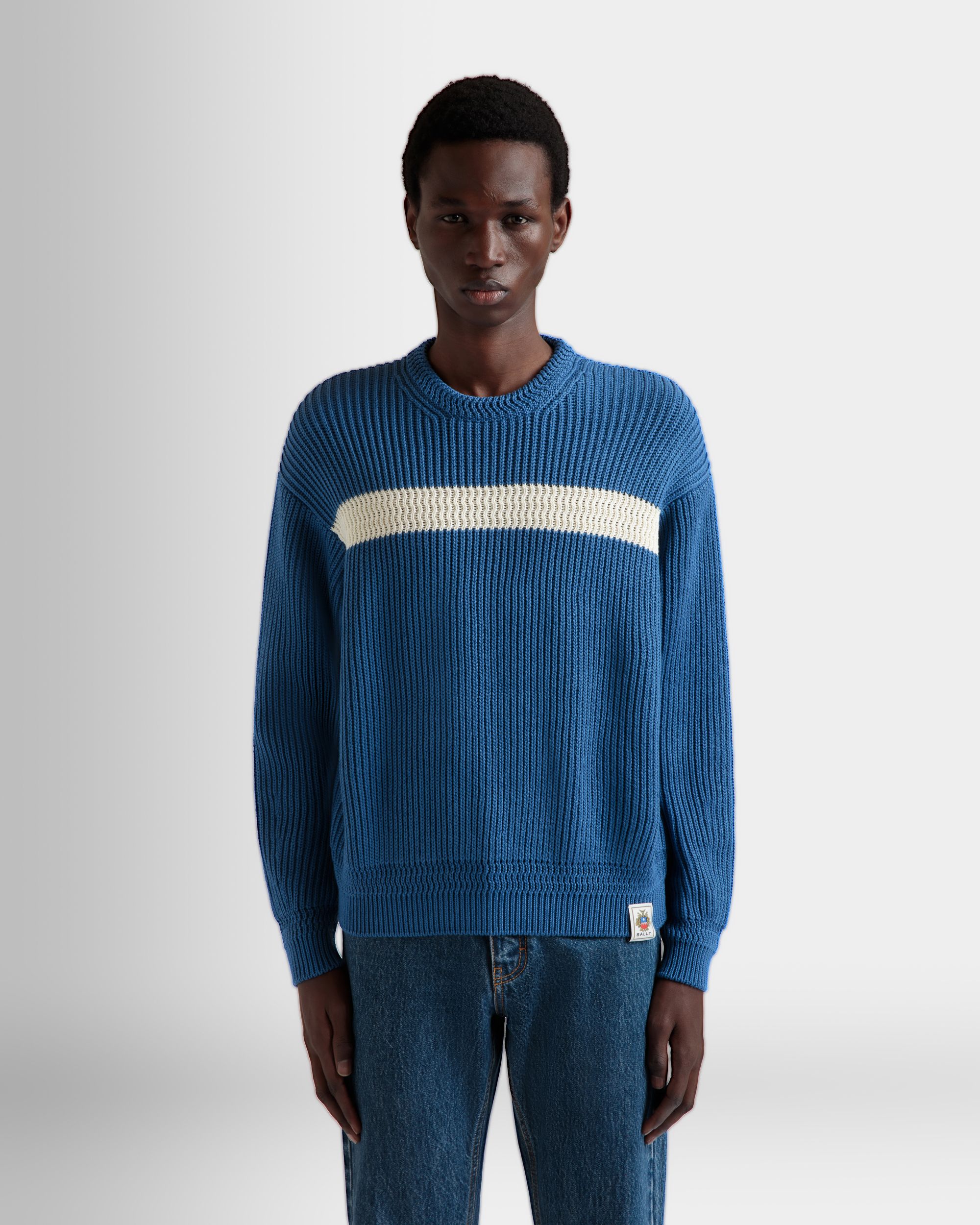 Pullover Girocollo In Cotone Medium Blue - Uomo - Bally - 08