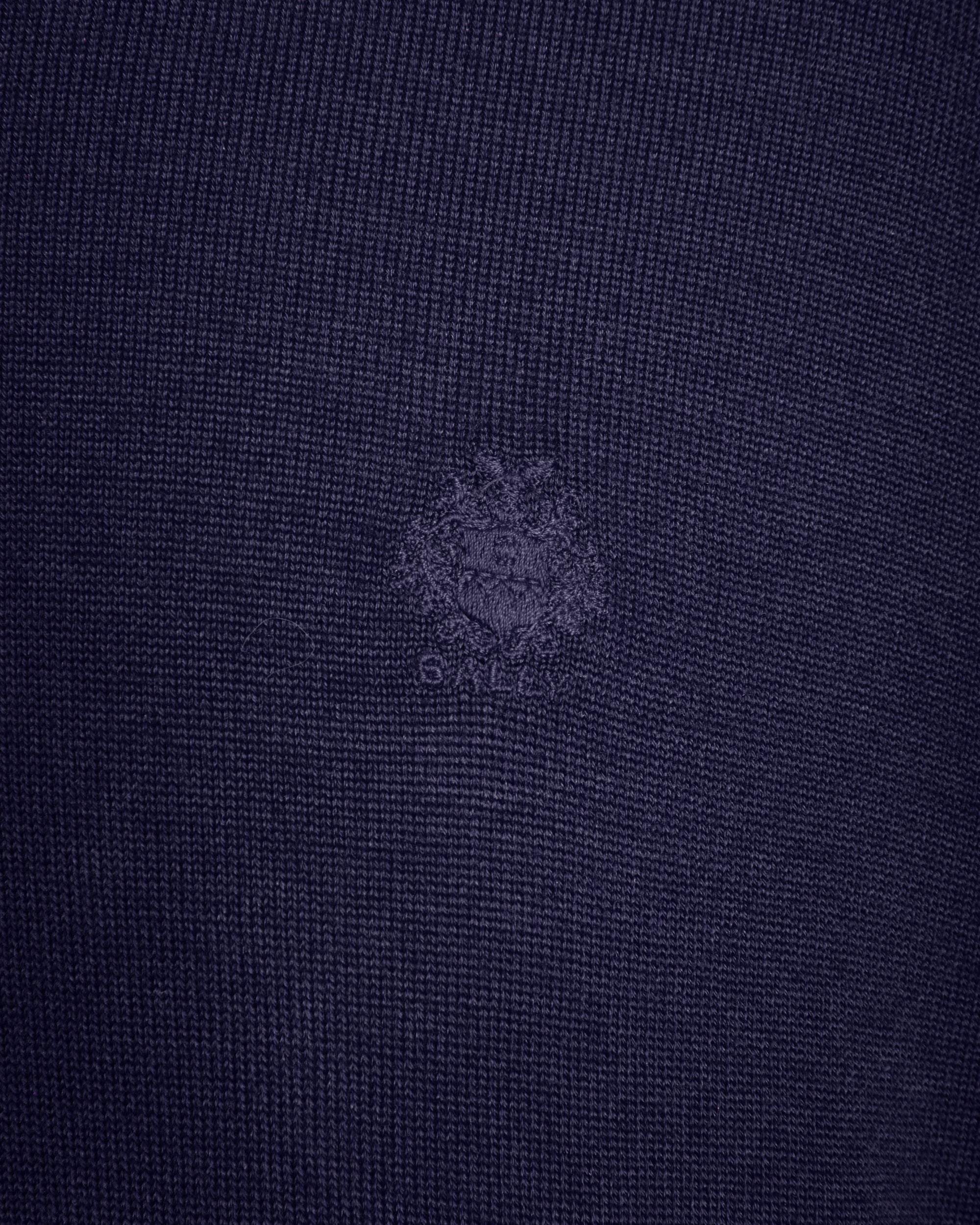 Polo En Laine Et Cachemire Navy Blue Avec Écusson Brodé - Homme - Bally - 02