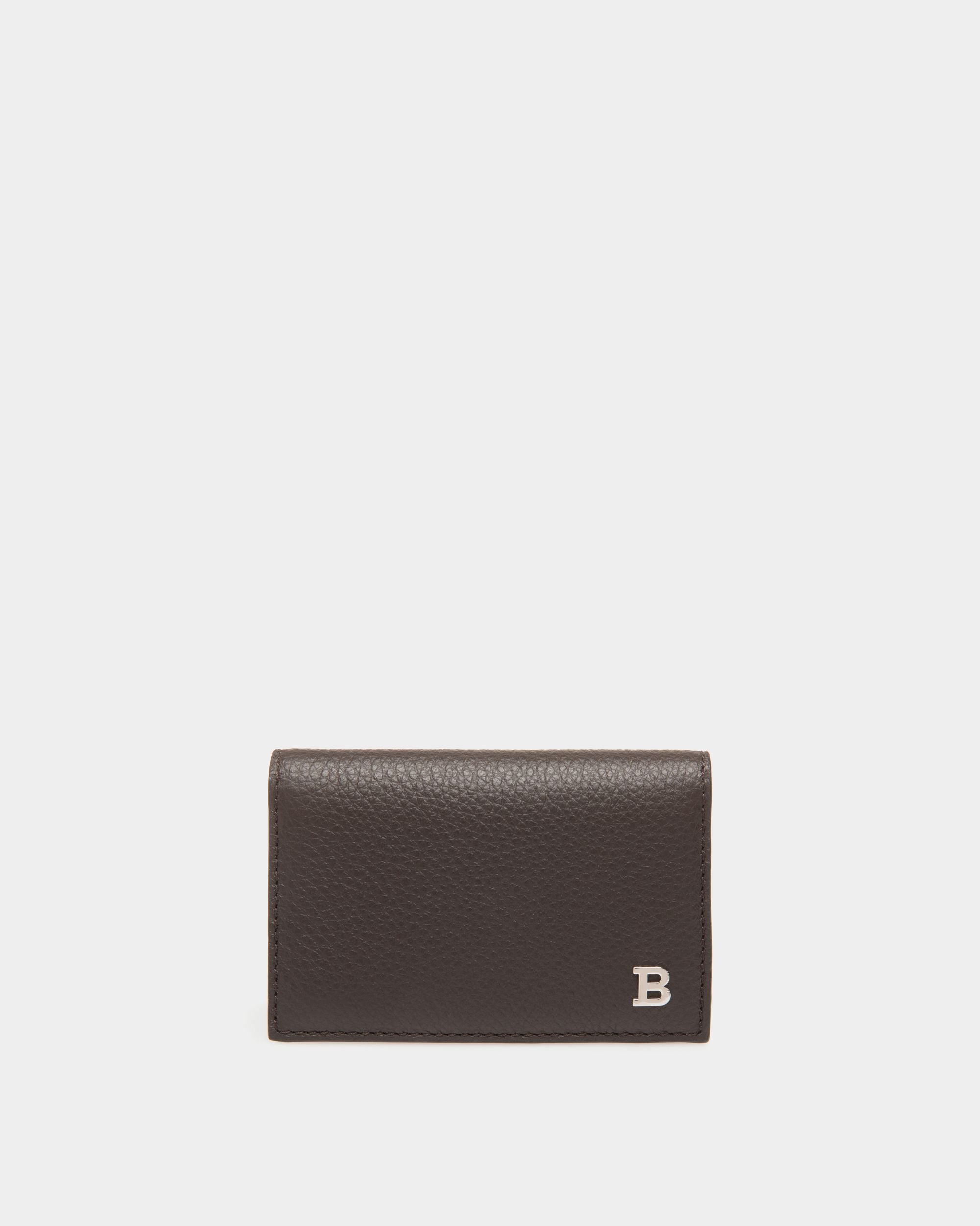 Business Card Holder In Brown Leather - Men's - Bally - 01