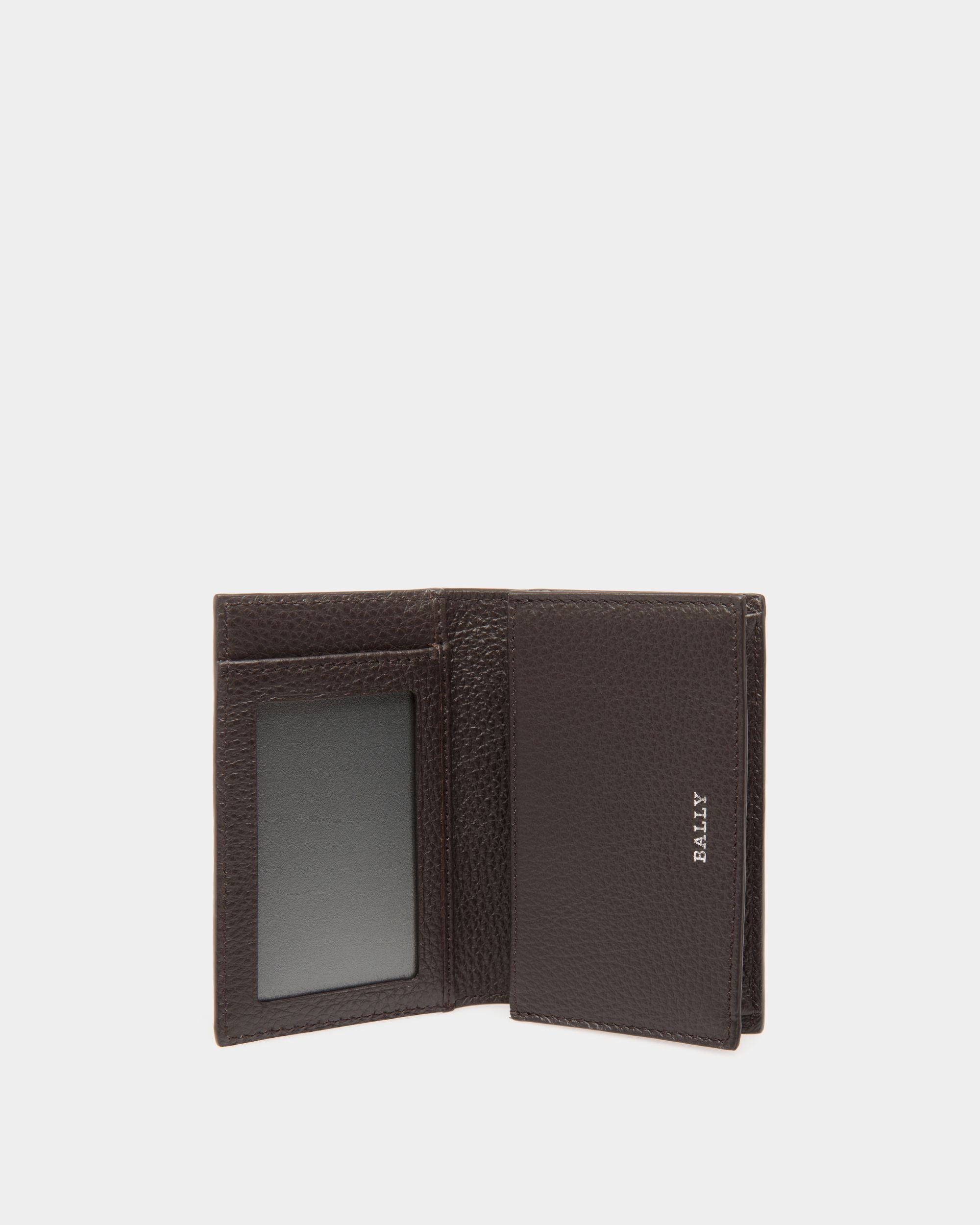 Business Card Holder In Brown Leather - Men's - Bally - 03