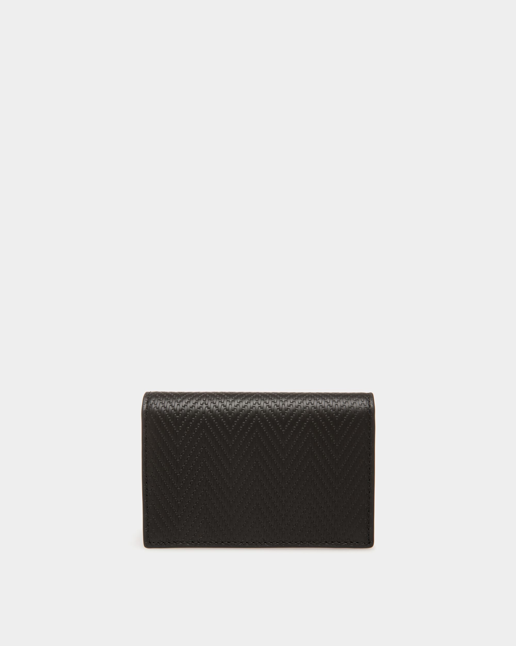 Business Card Holder In Black Leather - Men's - Bally - 02
