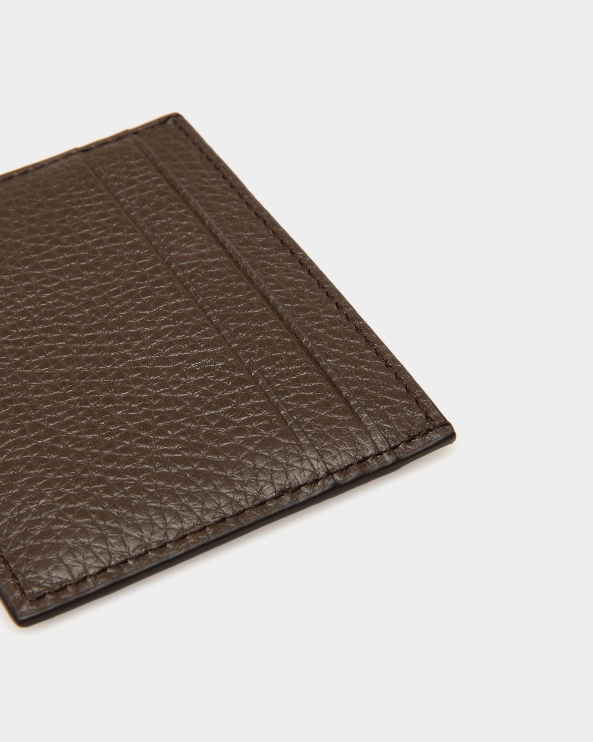 Ribbon Card Holder in Ebano Leather - Men's - Bally - 05