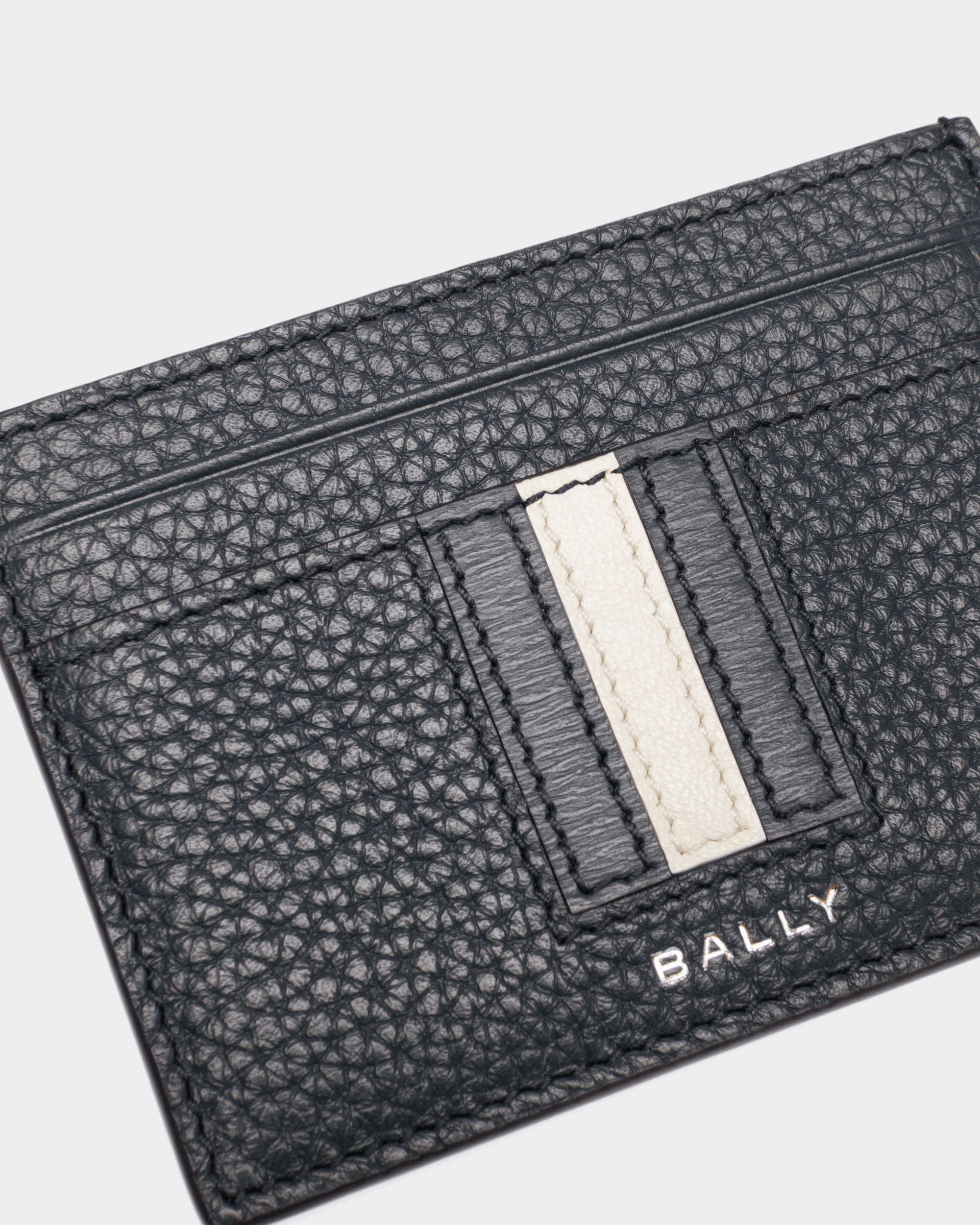 Portacarte Business Ribbon In Pelle Blu Scuro - Uomo - Bally - 04