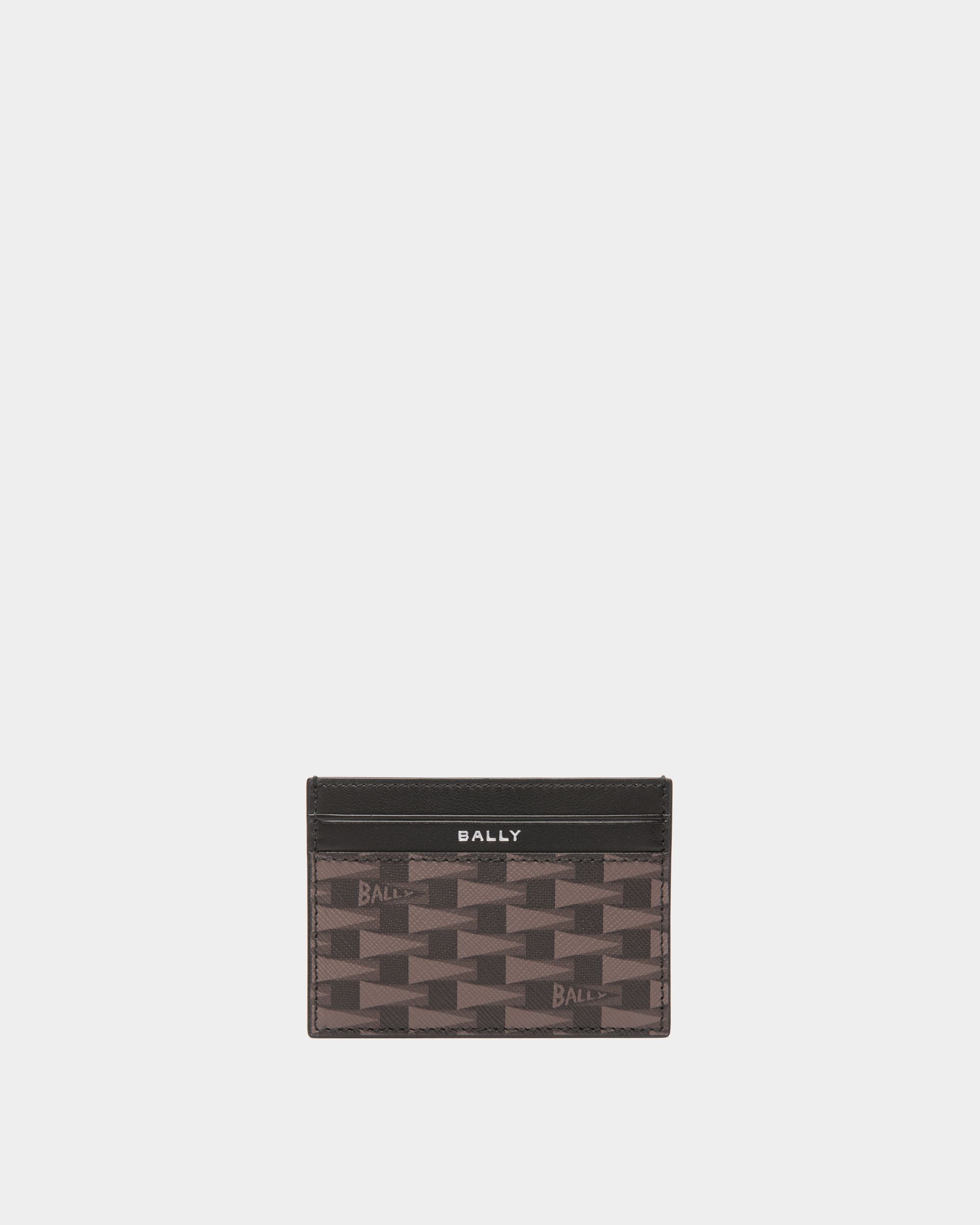 Pennant Credit Card Case in Black Pennant Motif - Homme - Bally - 01
