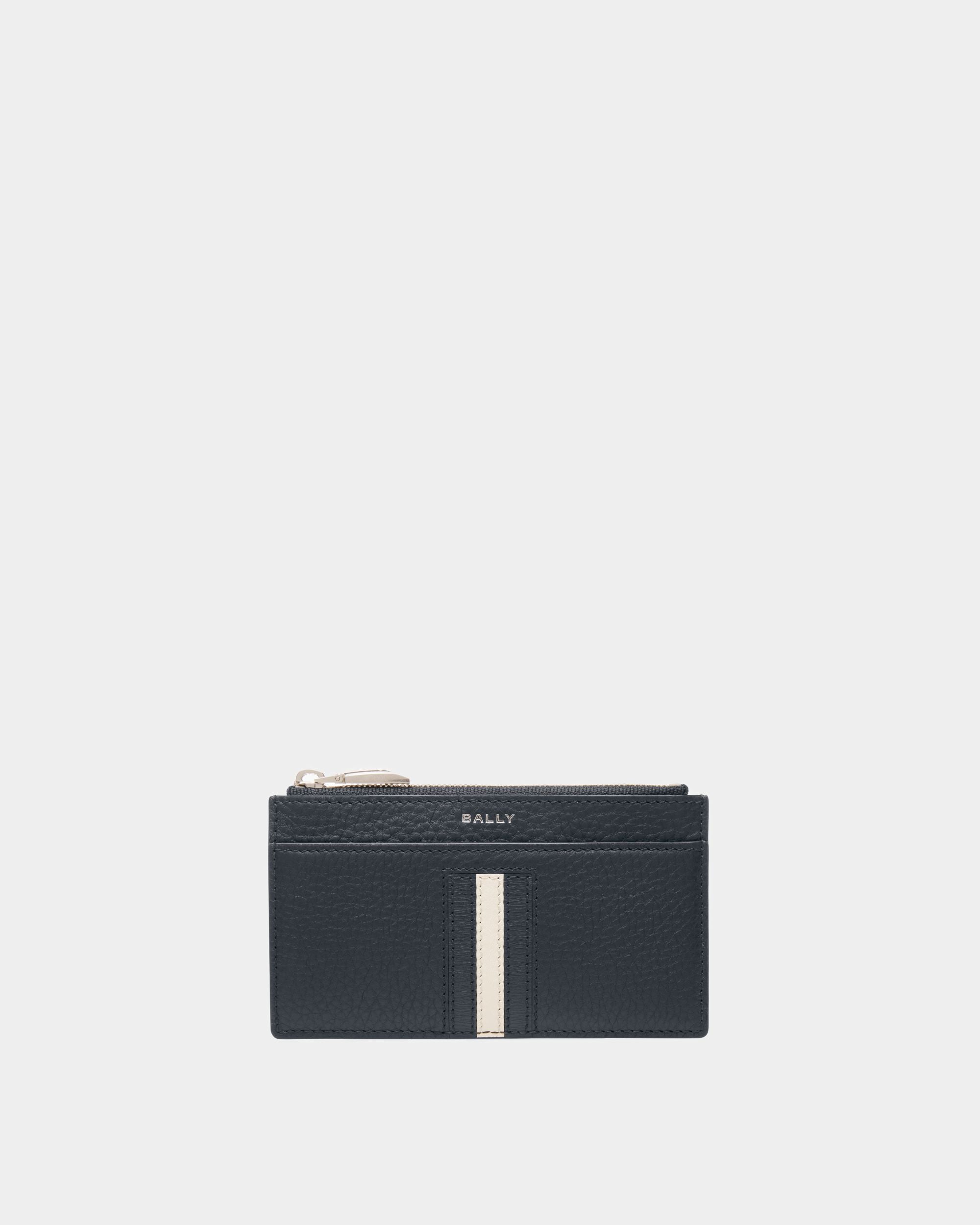 Porte-cartes de visite Ribbon Cuir bleu nuit - Homme - Bally - 01