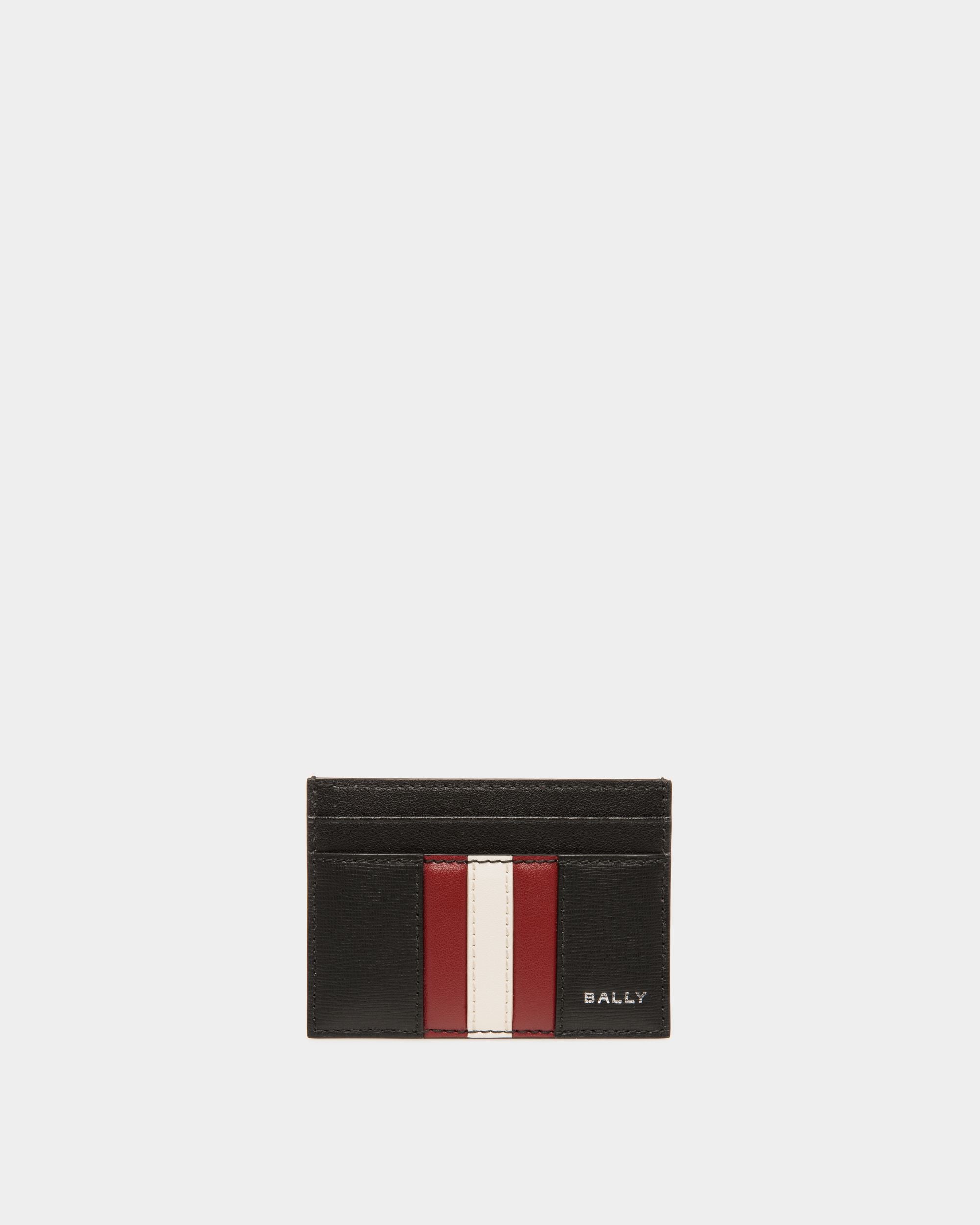 Mythos Card Holder In Black Recycled Leather - Men's - Bally - 01