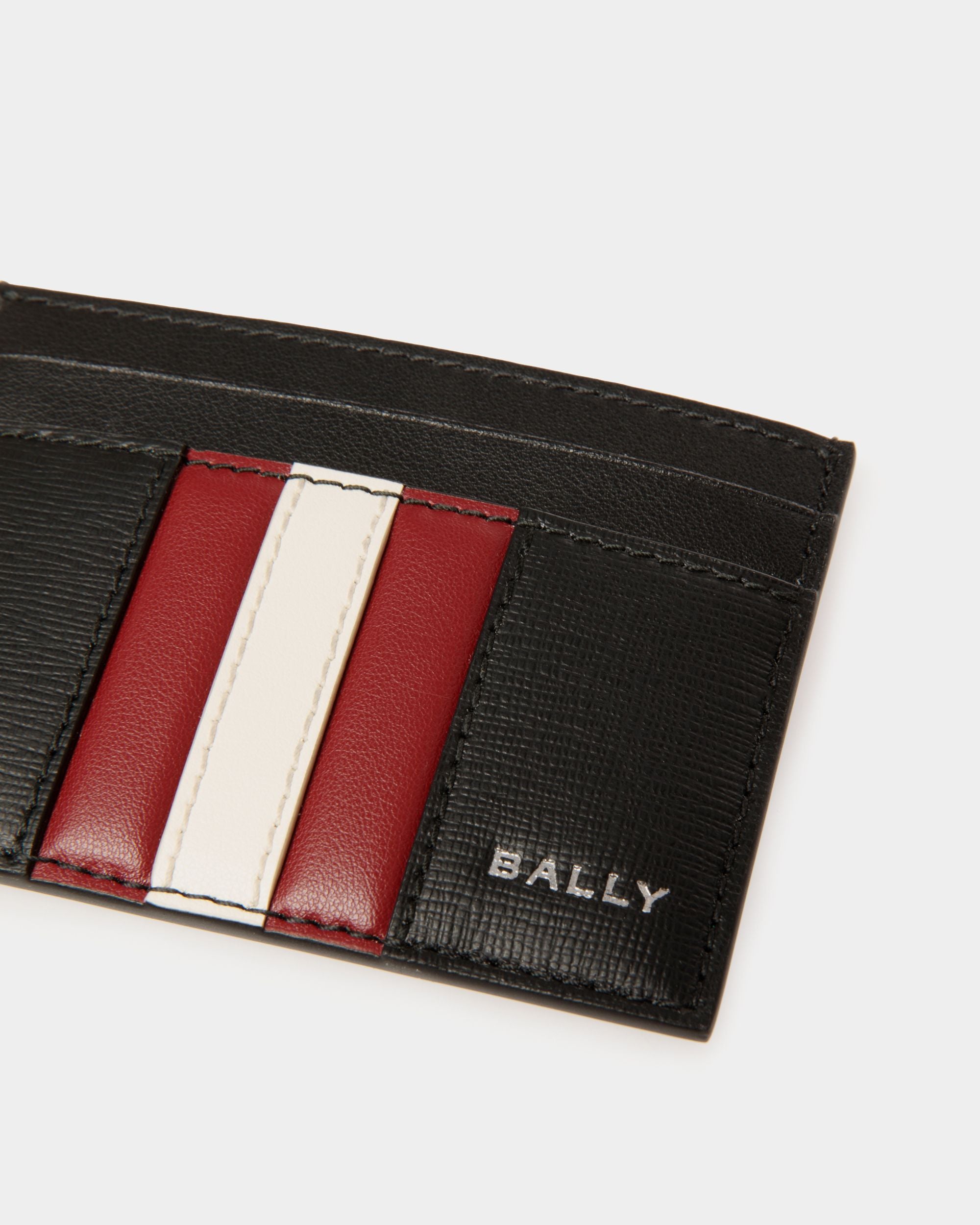 Mythos Card Holder In Black Recycled Leather - Men's - Bally - 04