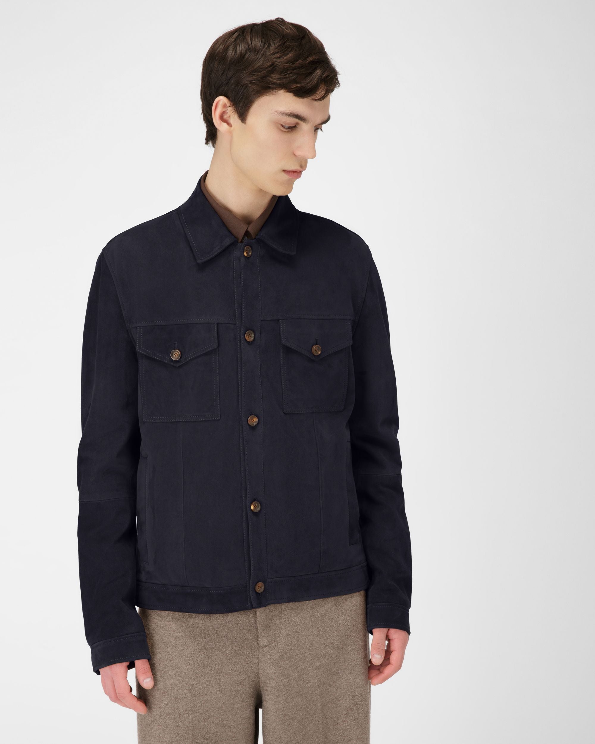 Lederhemd Lederhemd In Marineblau - Herren - Bally - 01