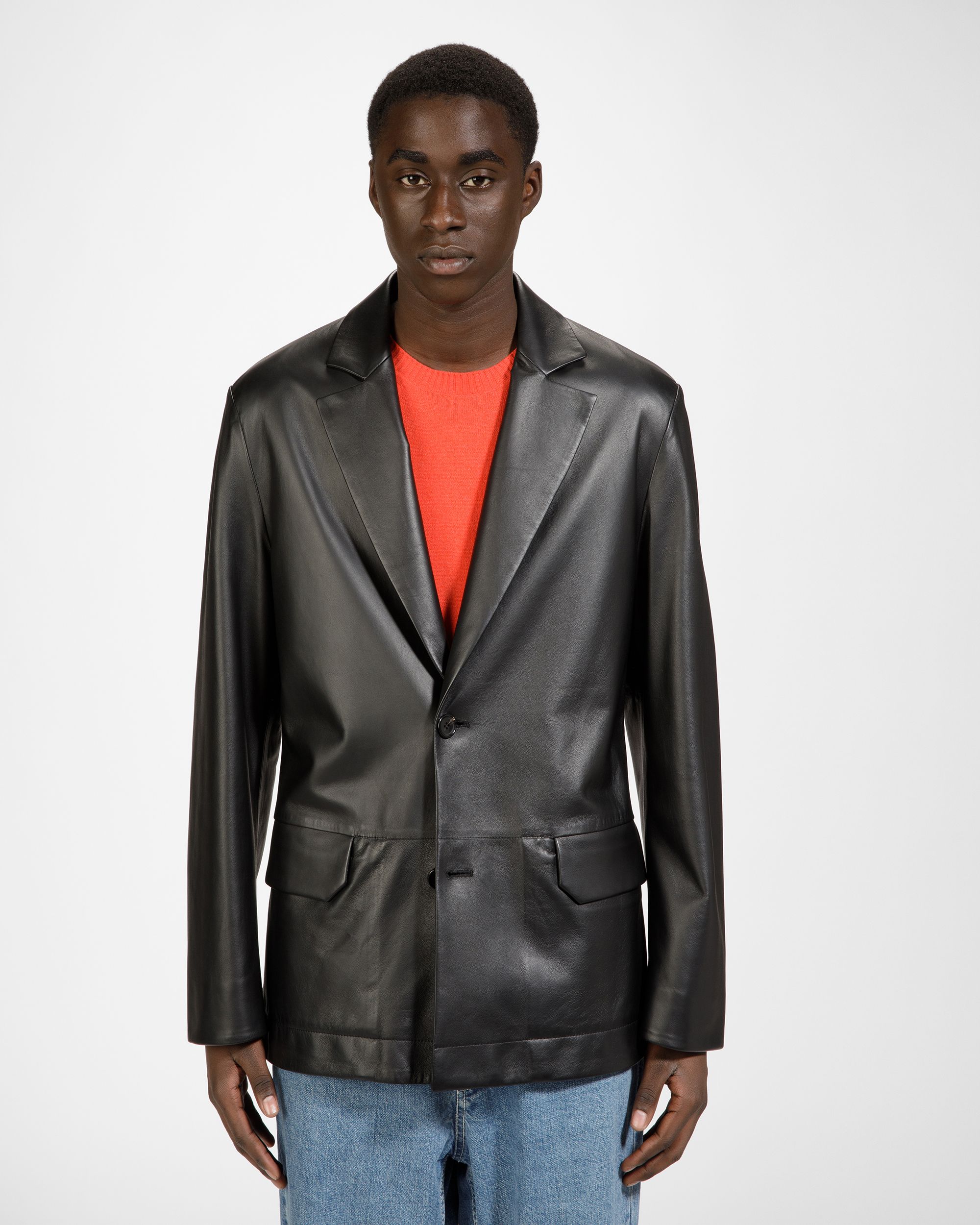 Veste En Cuir Noir - Homme - Bally - 01
