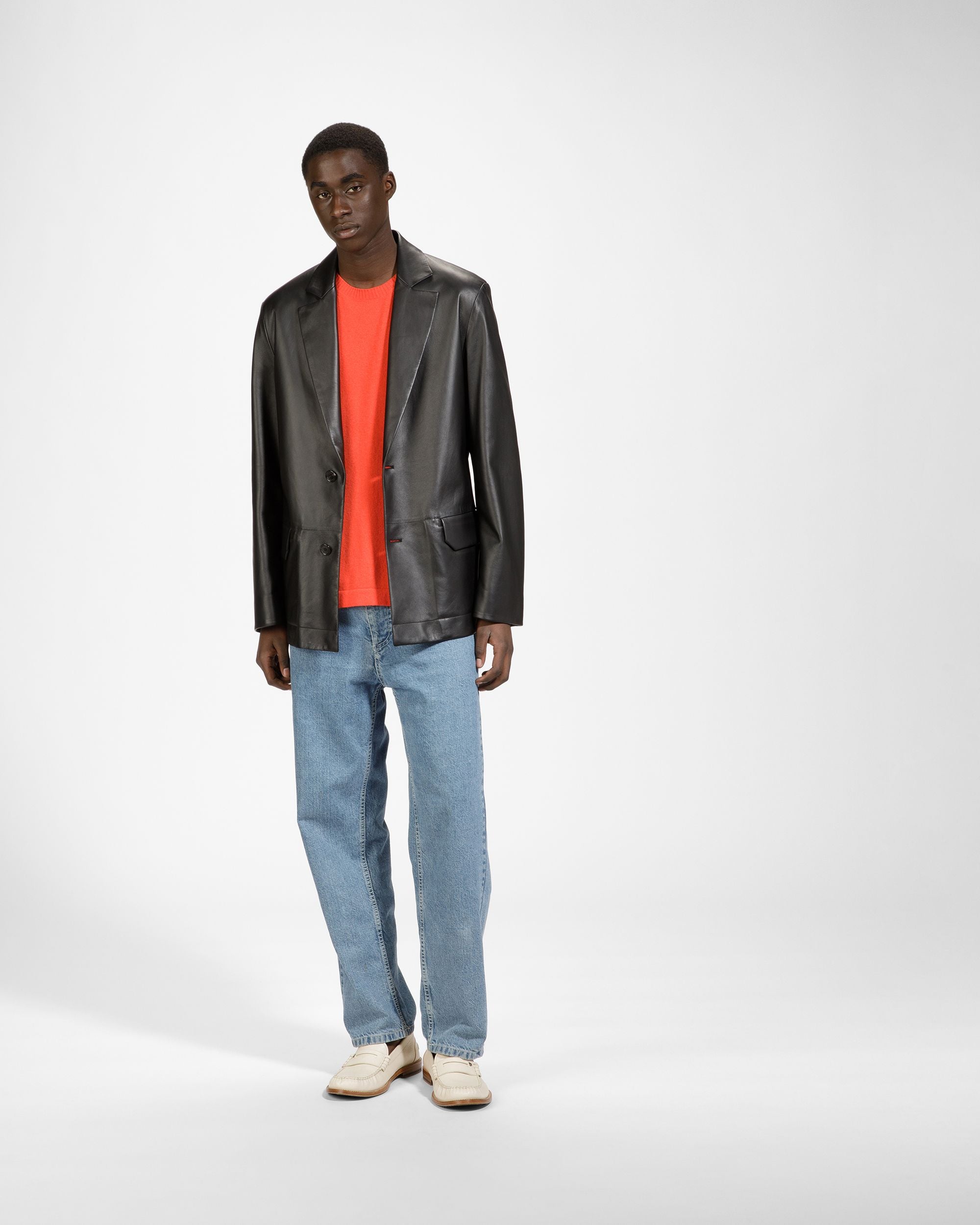 Veste En Cuir Noir - Homme - Bally - 04