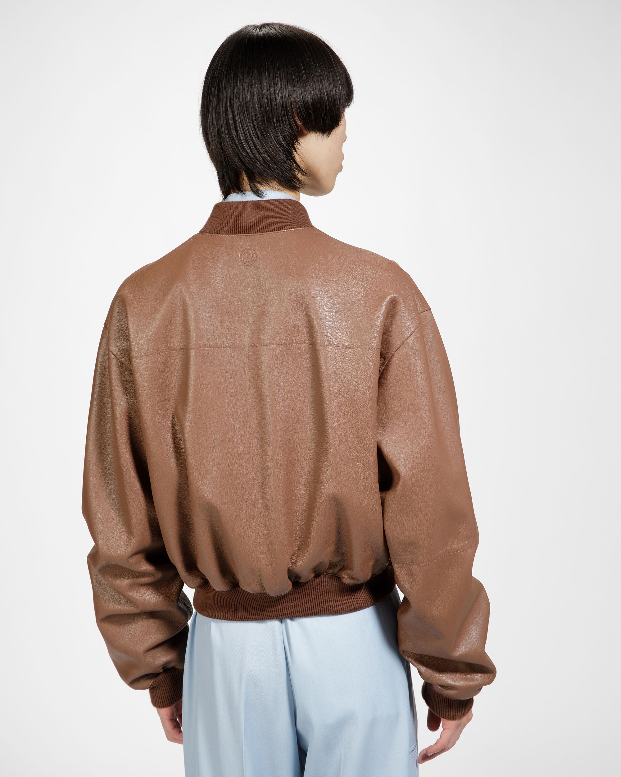 Blouson Bomber En Cuir Marron - Homme - Bally - 02