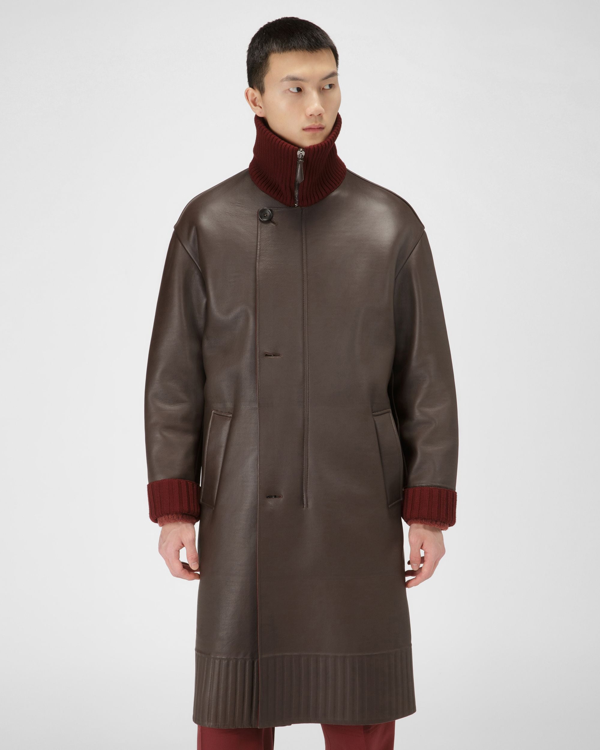 Mantel Aus Ebenholzbraunem Leder - Herren - Bally - 05