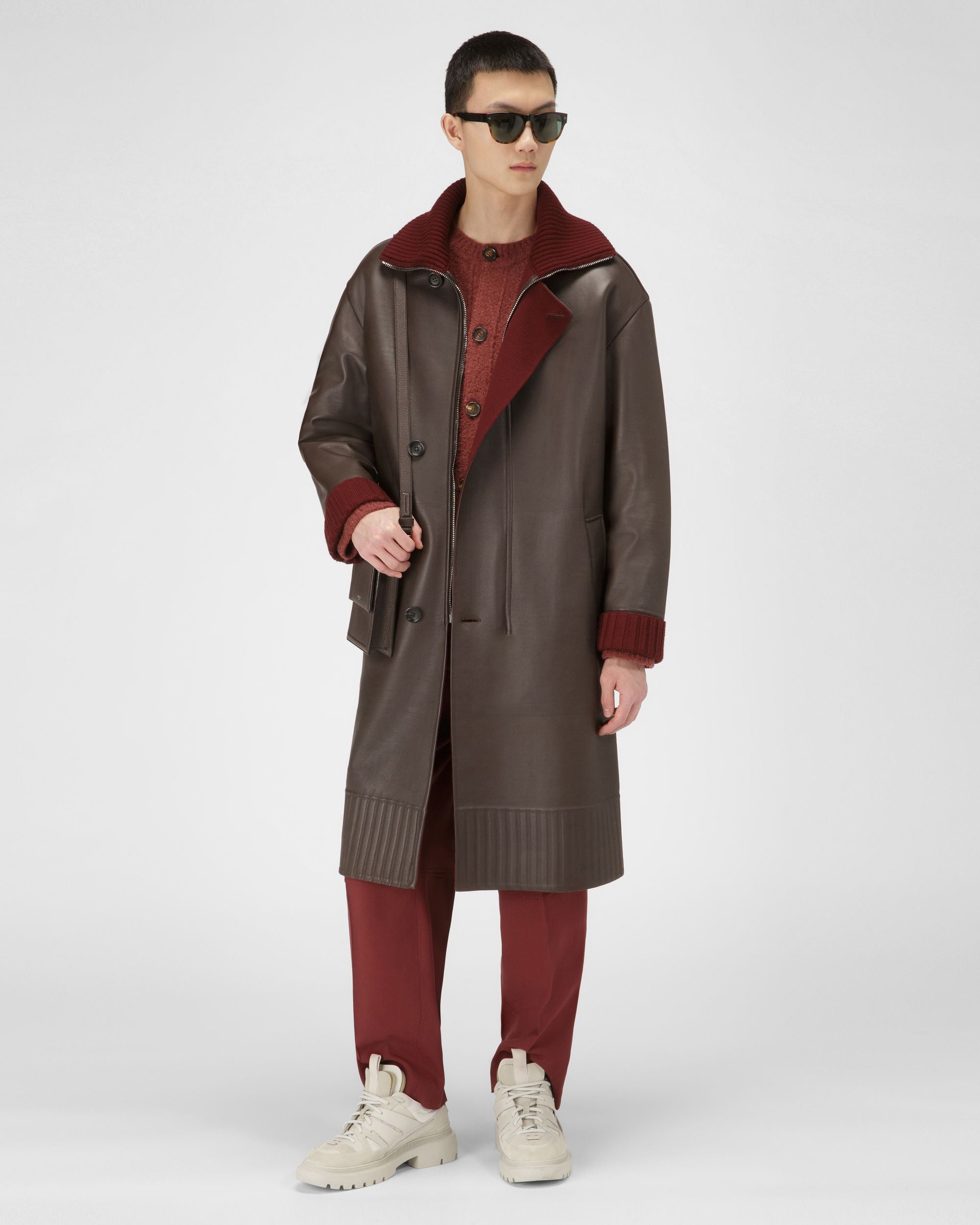 Mantel Aus Ebenholzbraunem Leder - Herren - Bally - 07