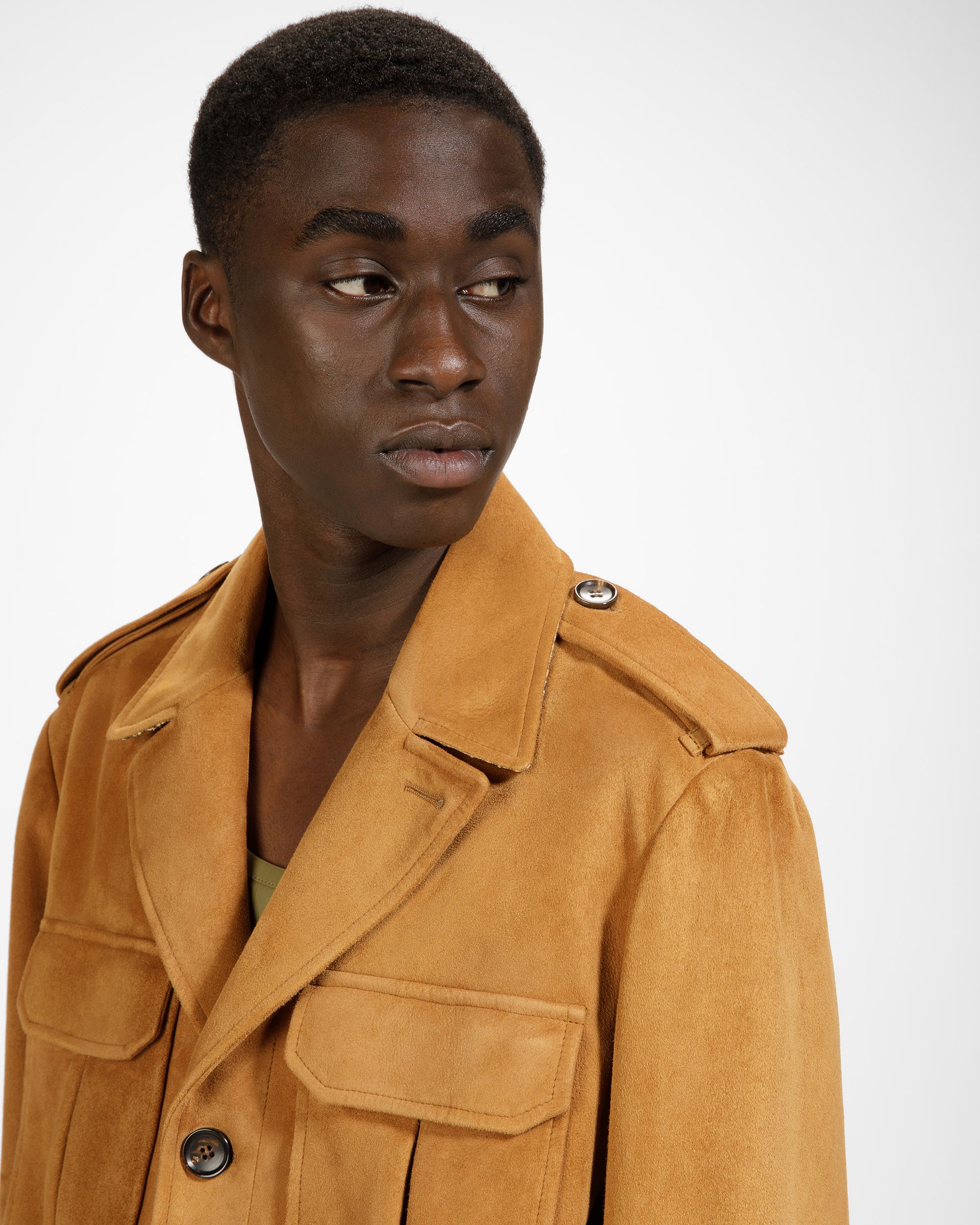 Blouson Bomber En Cuir De Couleur Désert - Homme - Bally - 03