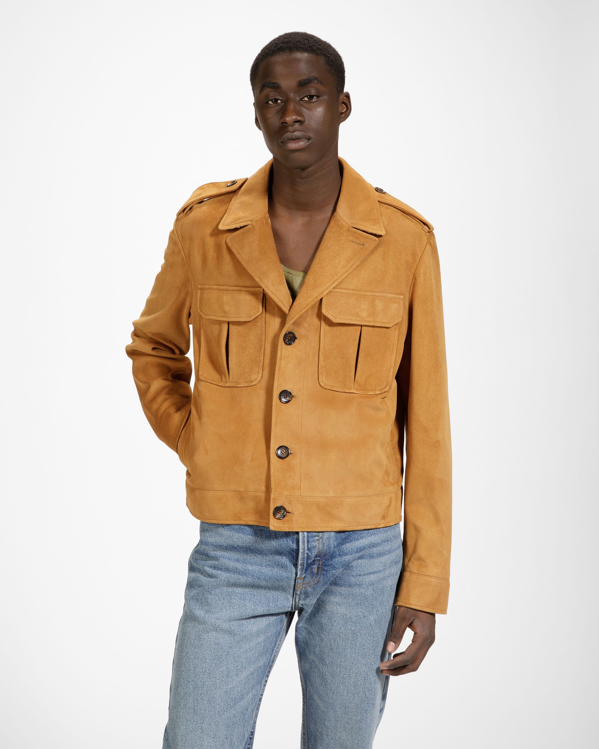 Blouson Bomber En Cuir De Couleur Désert - Homme - Bally - 04