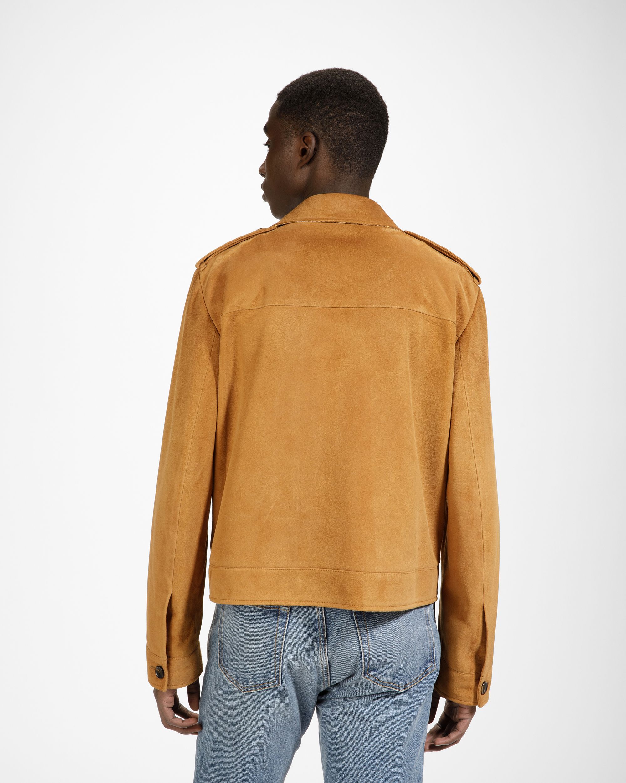Blouson Bomber En Cuir De Couleur Désert - Homme - Bally - 05