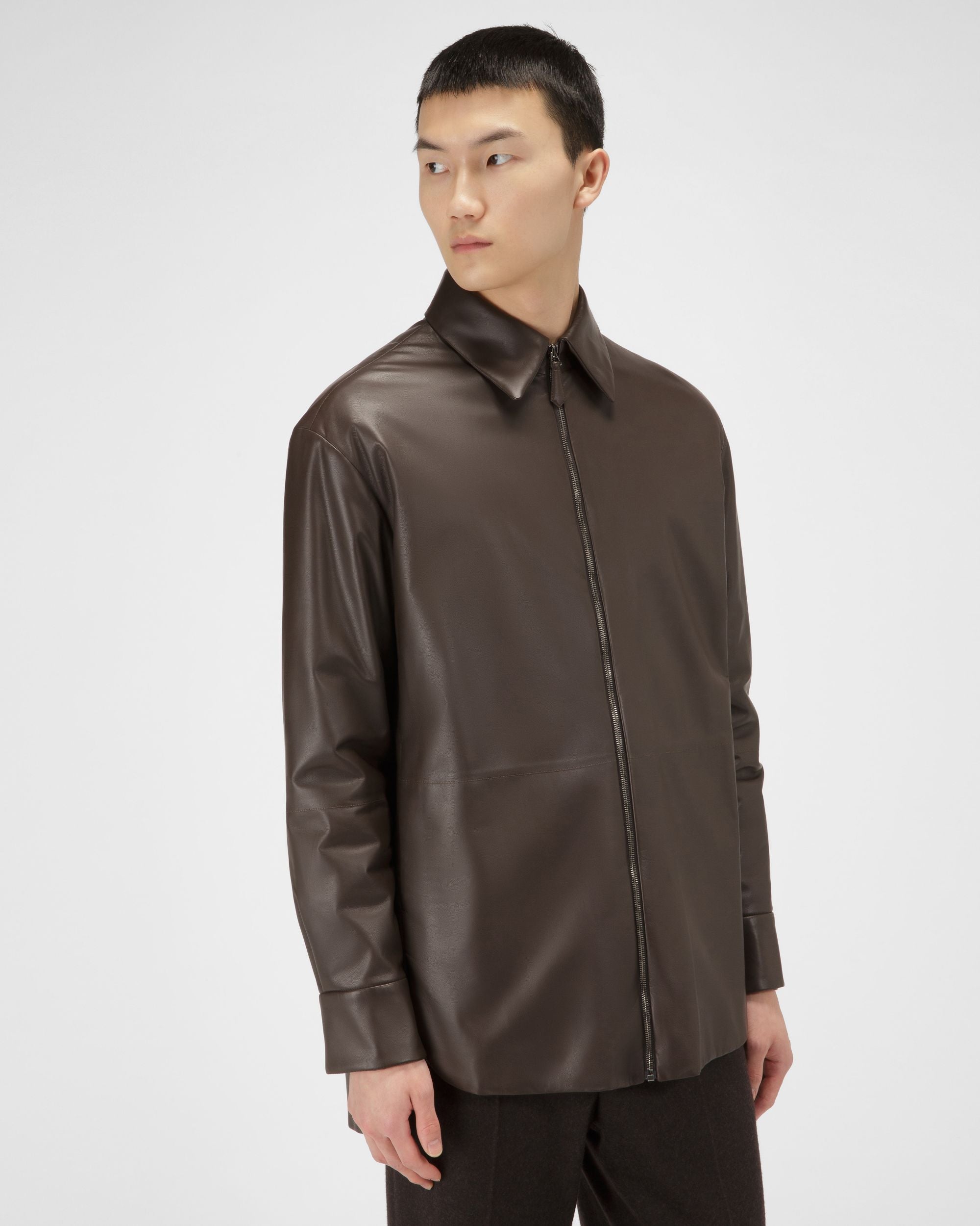 Jacke Aus Ebenholzfarbenem Leder - Herren - Bally - 01