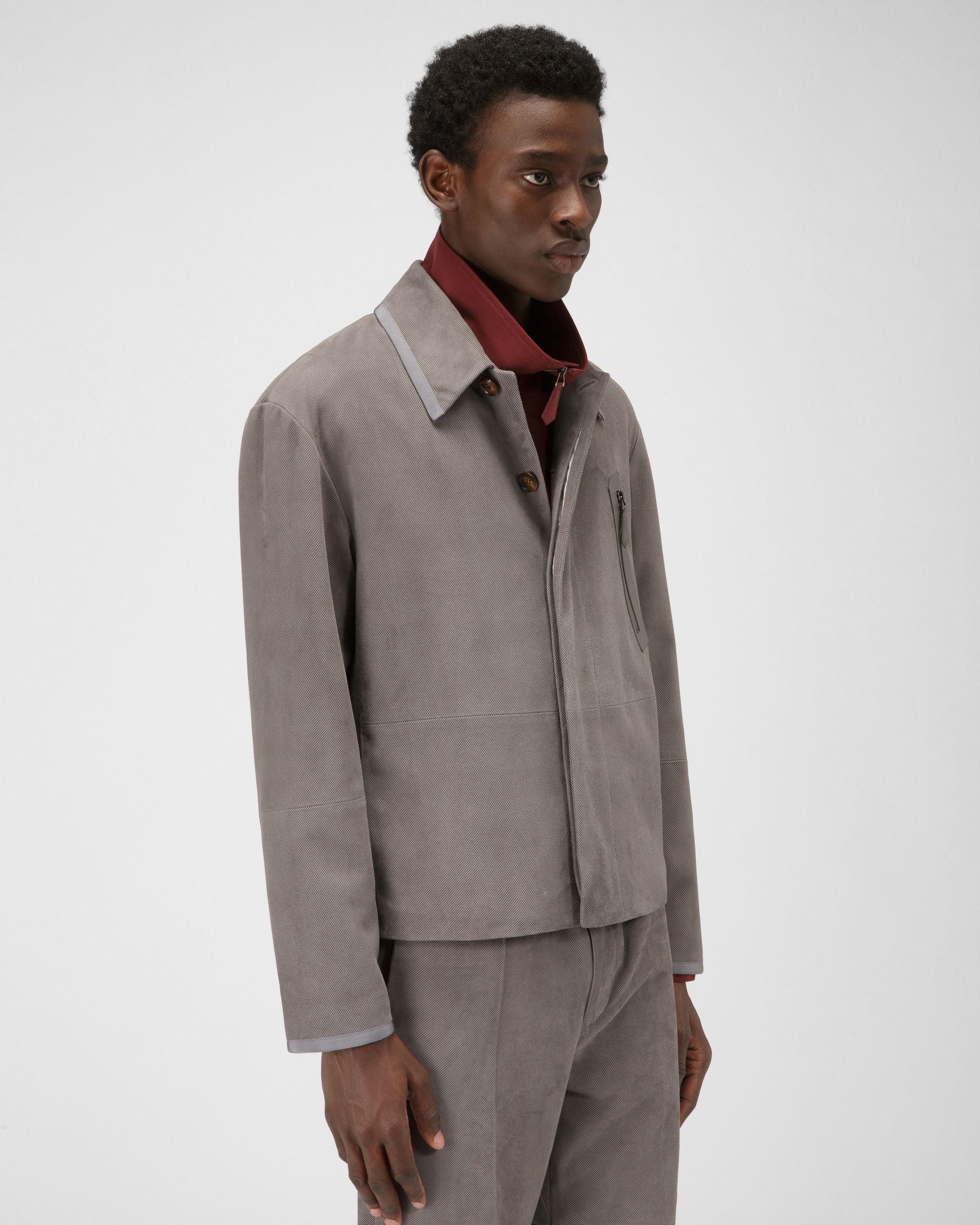 Bomberjacke Aus Grauem Leder - Herren - Bally - 01