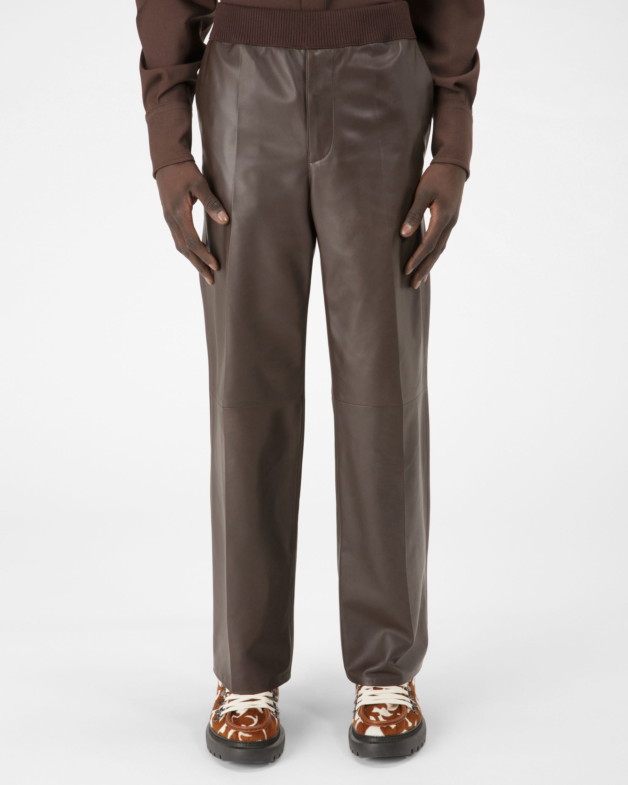 Hose Aus Ebenholzfarbenem Leder - Herren - Bally - 01