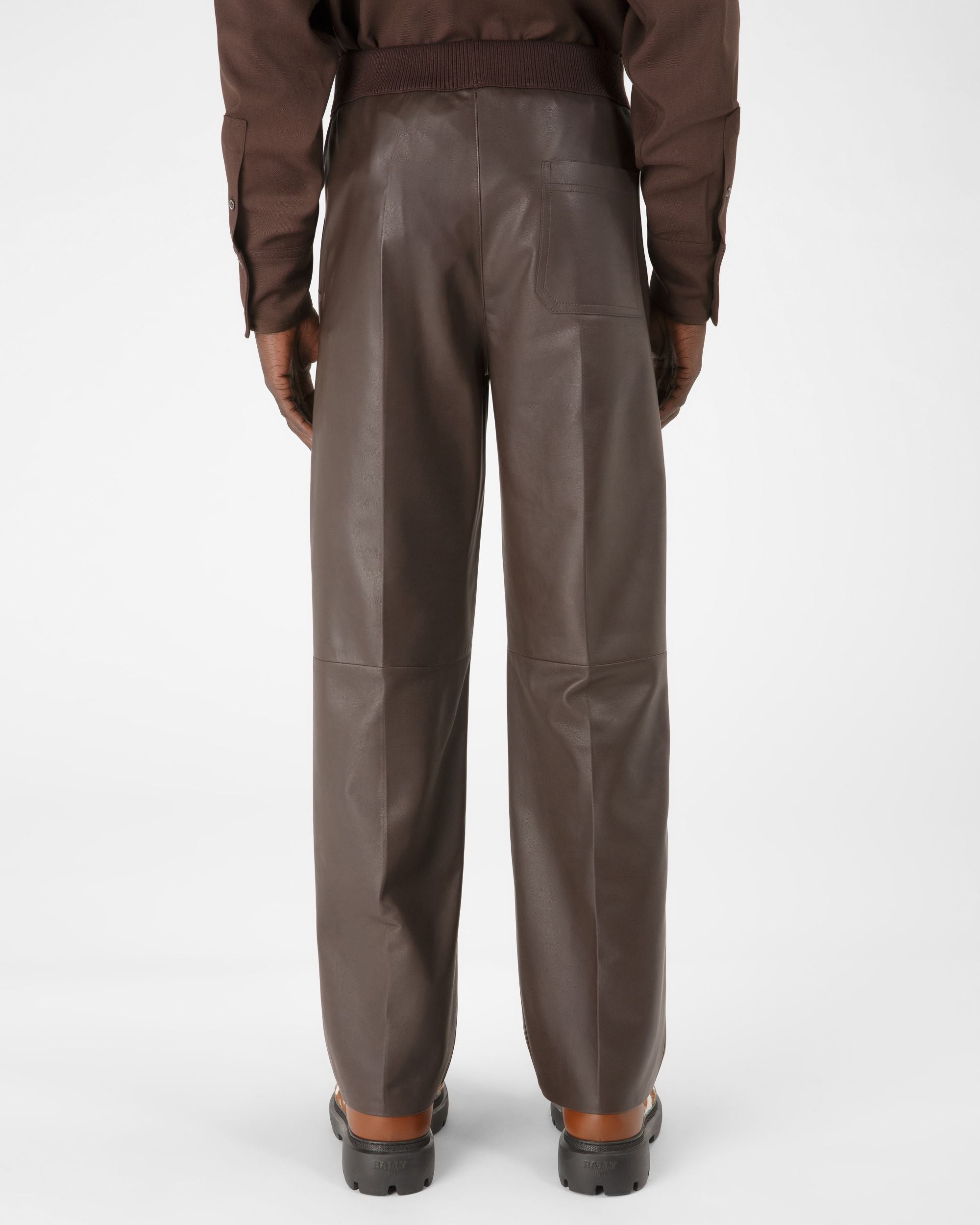 Hose Aus Ebenholzfarbenem Leder - Herren - Bally - 03