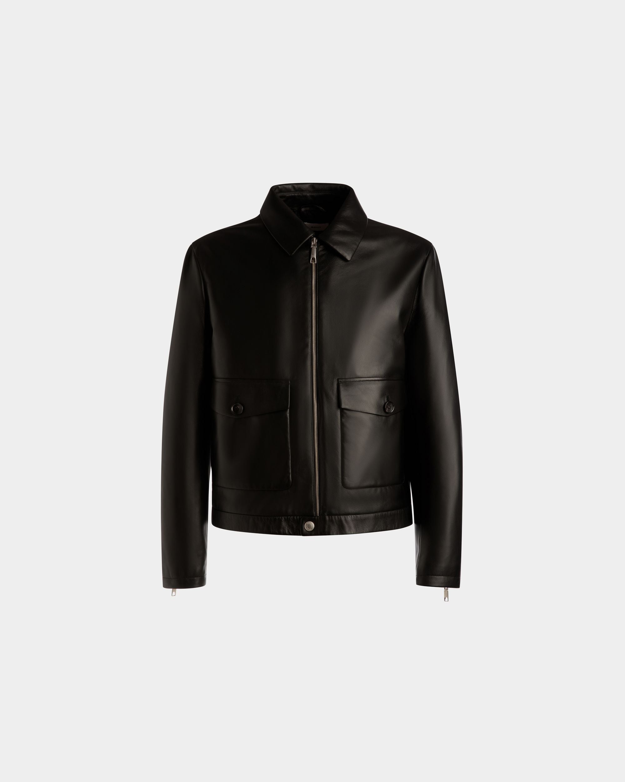 Bomberjacke Aus Leder in Schwarz - Uomo - Bally - 01