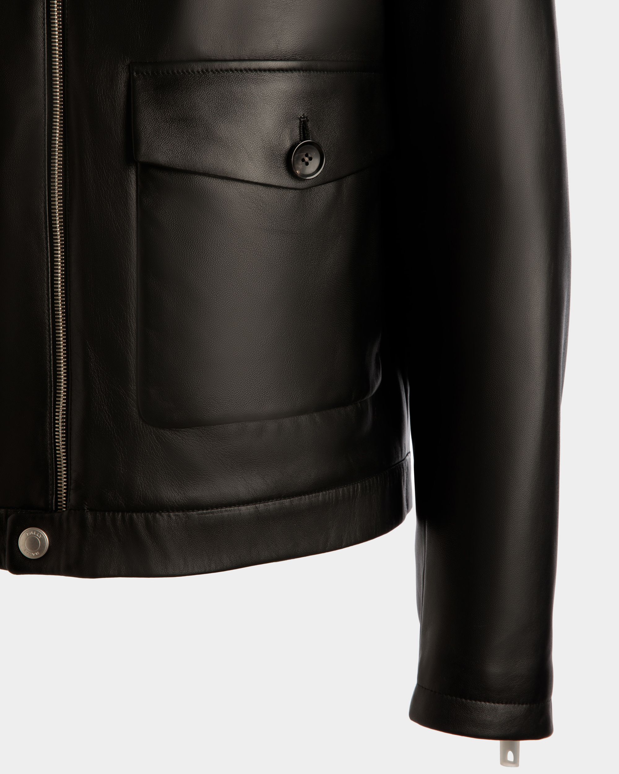 Bomberjacke Aus Leder in Schwarz - Uomo - Bally - 02