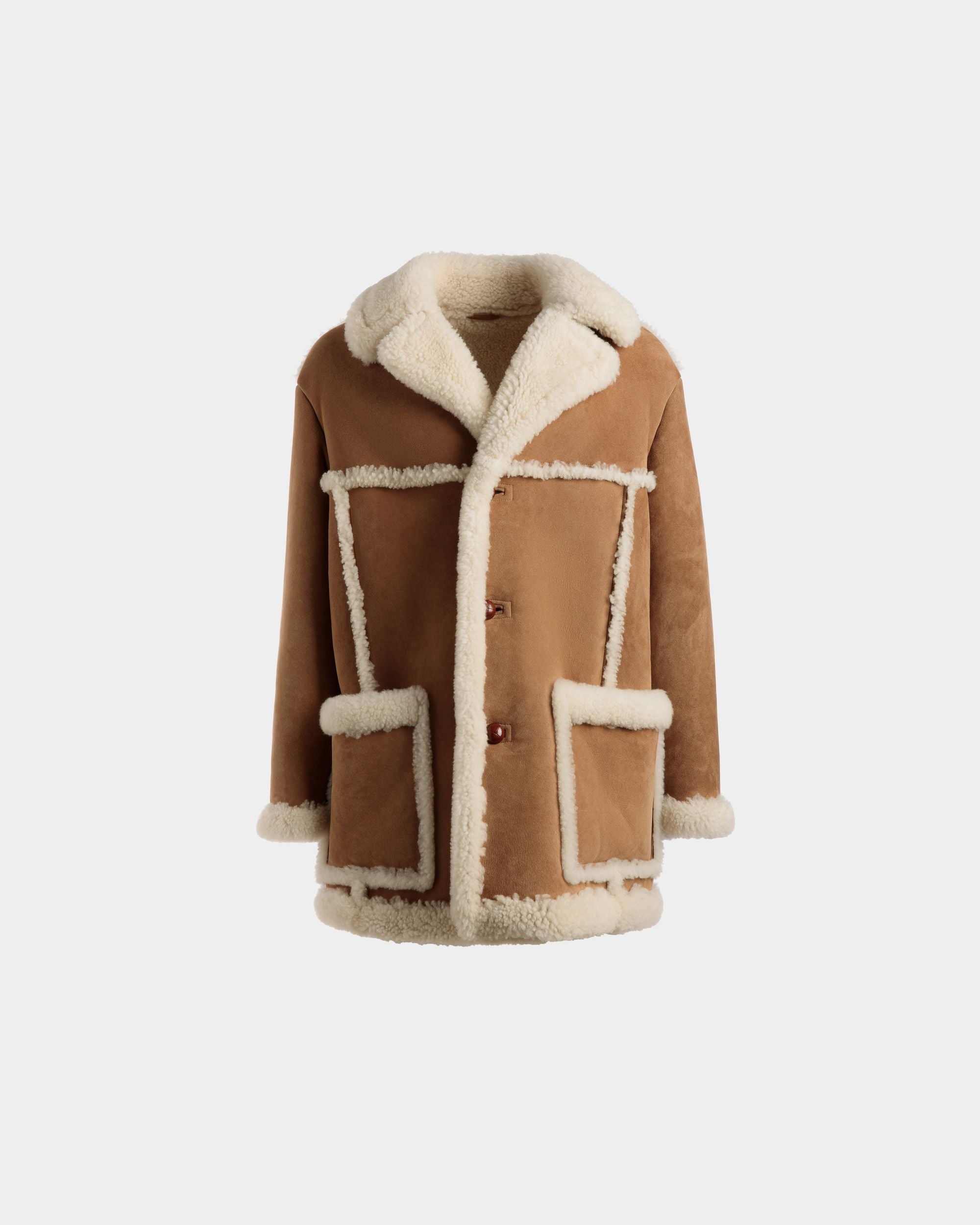 Fliegermantel Aus Braunem Leder Und Merinowolle - Herren - Bally - 01