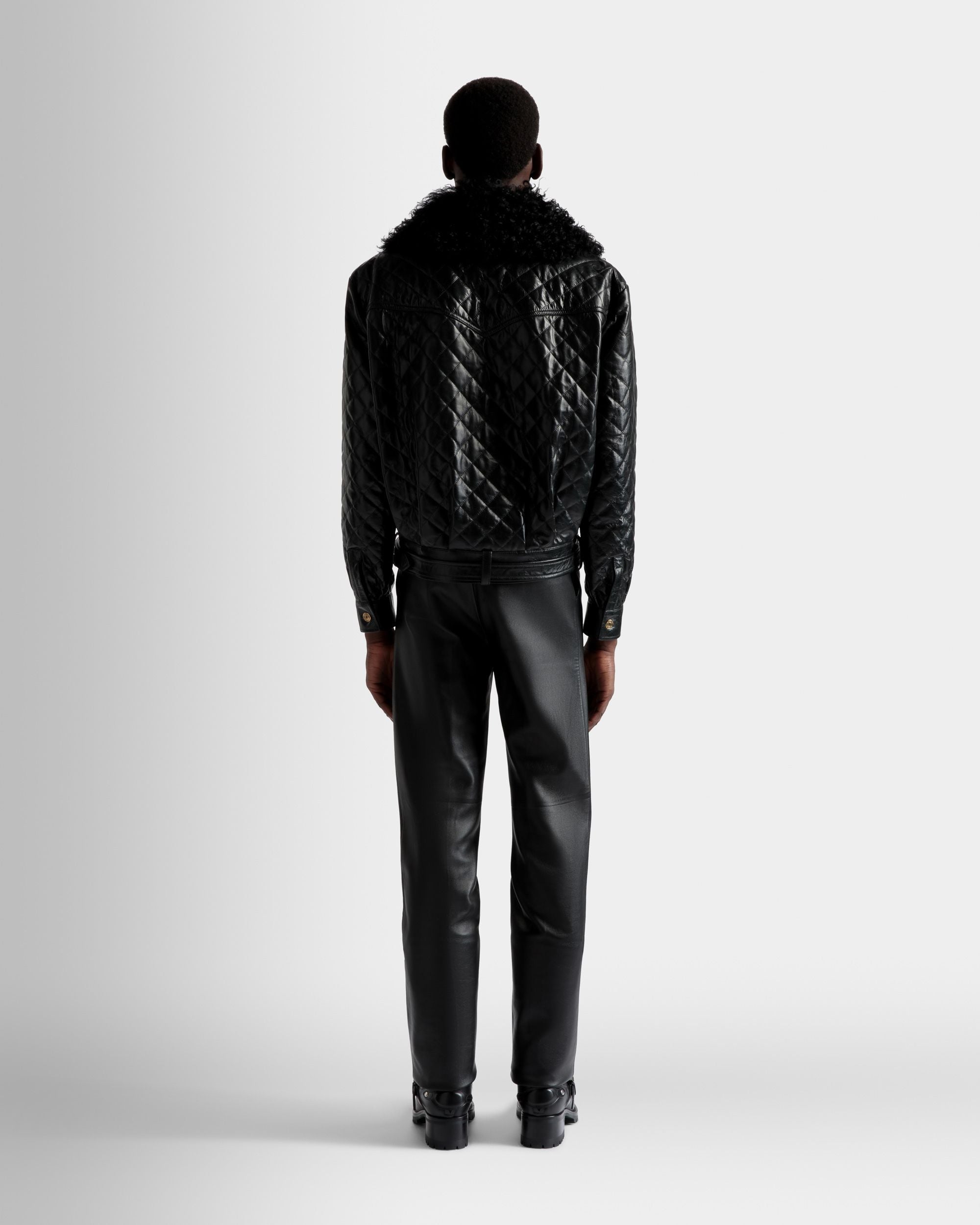 Blouson Bomber En Cuir Noir - Homme - Bally - 06