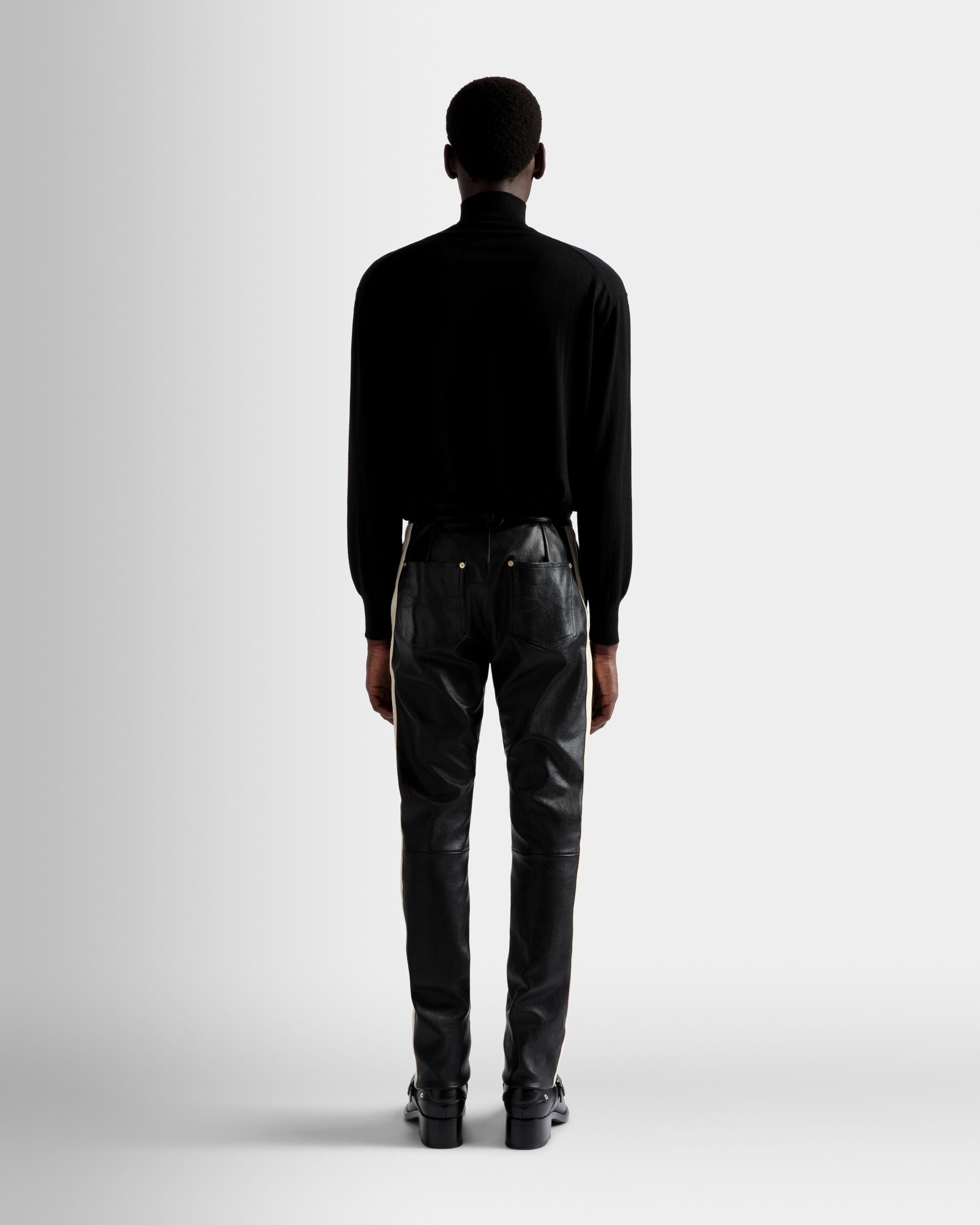 Pantalon Nappa Stretch En Cuir Noir - Homme - Bally - 06