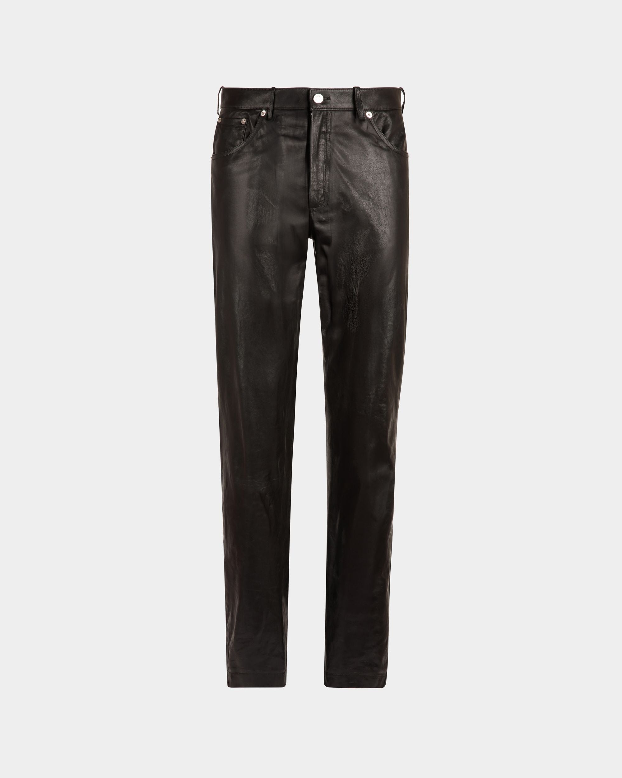 Pants In Black Leather - Men's - Bally - 01