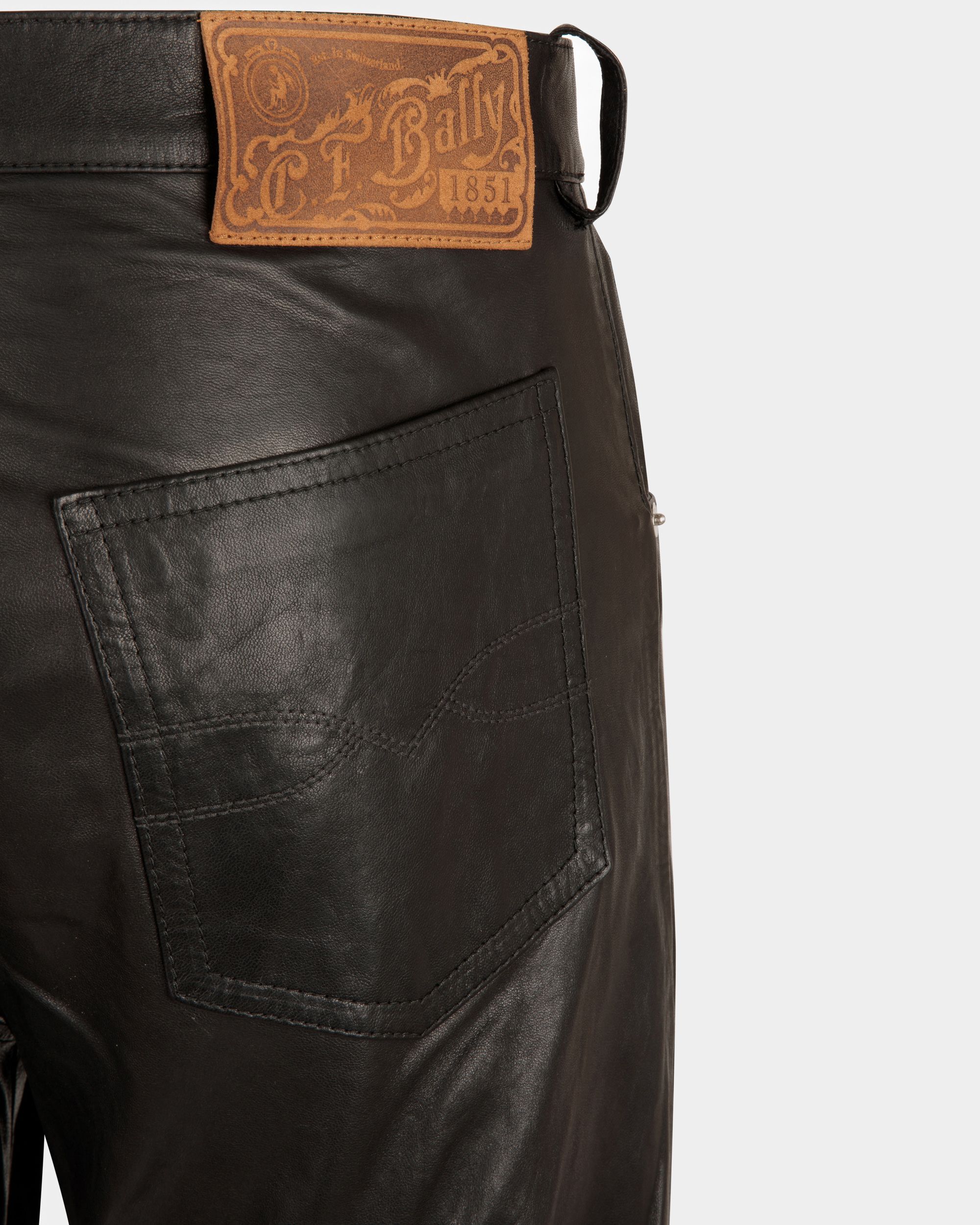 Pants In Black Leather - Men's - Bally - 02