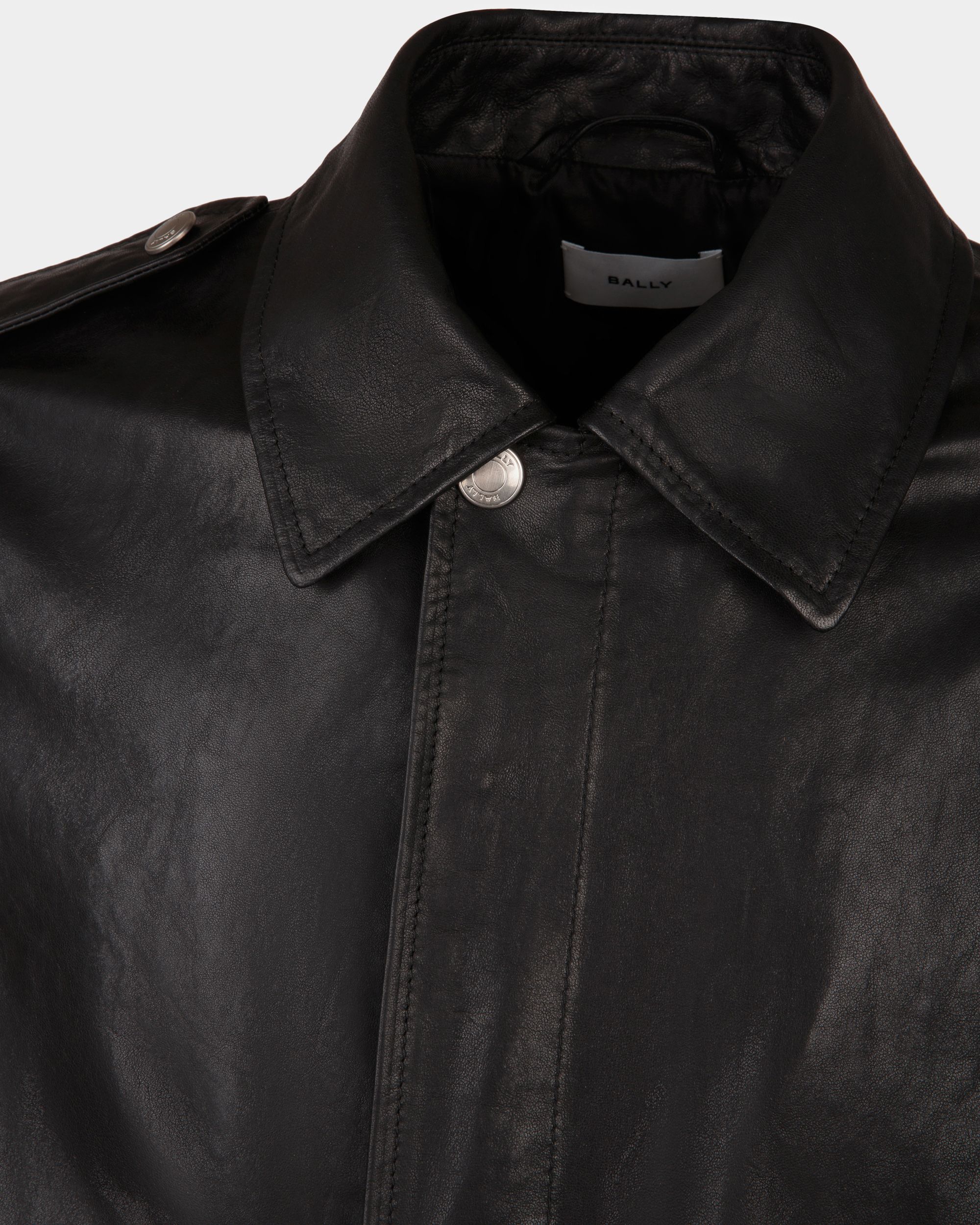 Blouson En Cuir Noir - Homme - Bally - 02