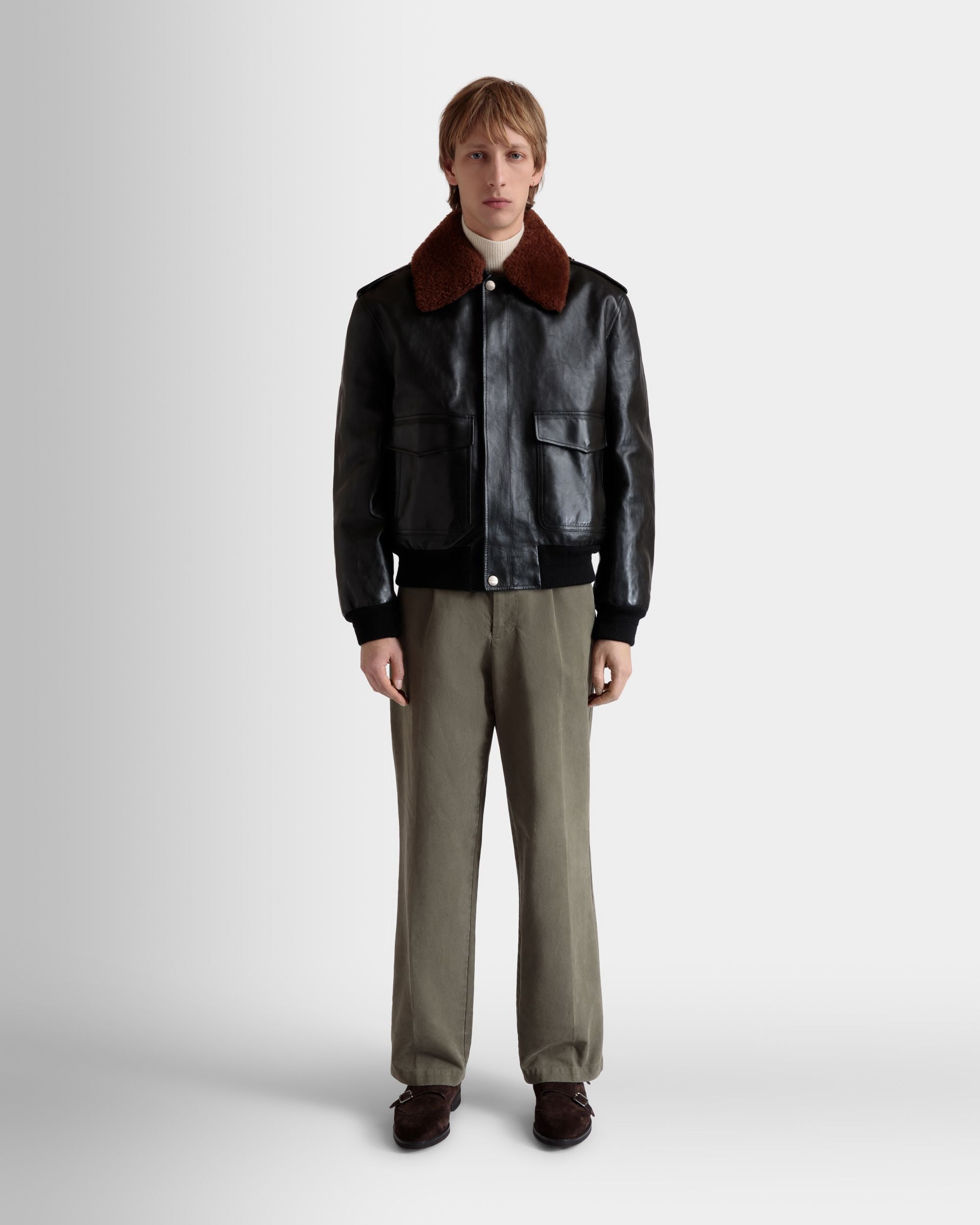 Fliegerjacke Aus Leder In Schwarz - Herren - Bally - 02