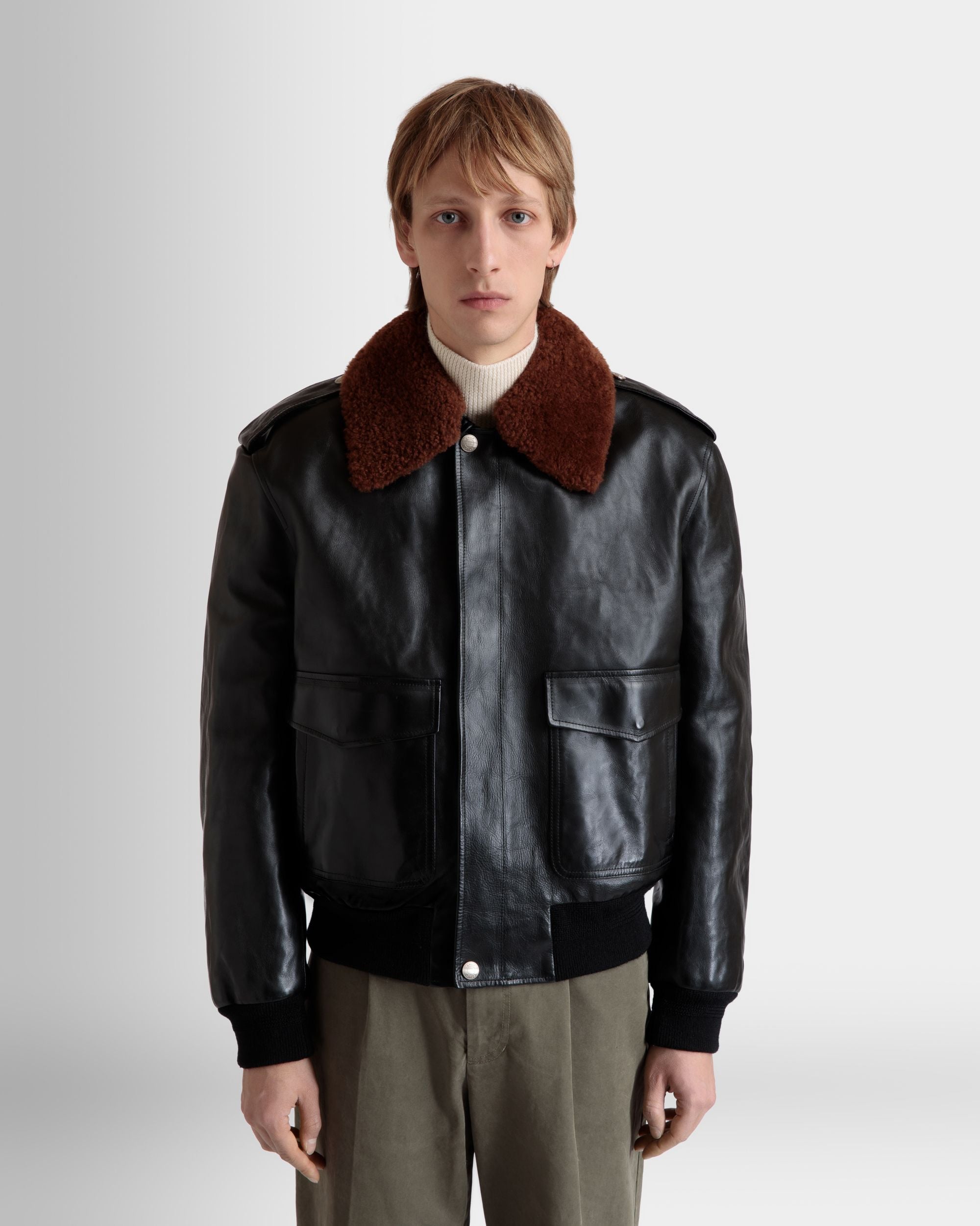 Fliegerjacke Aus Leder In Schwarz - Herren - Bally - 03
