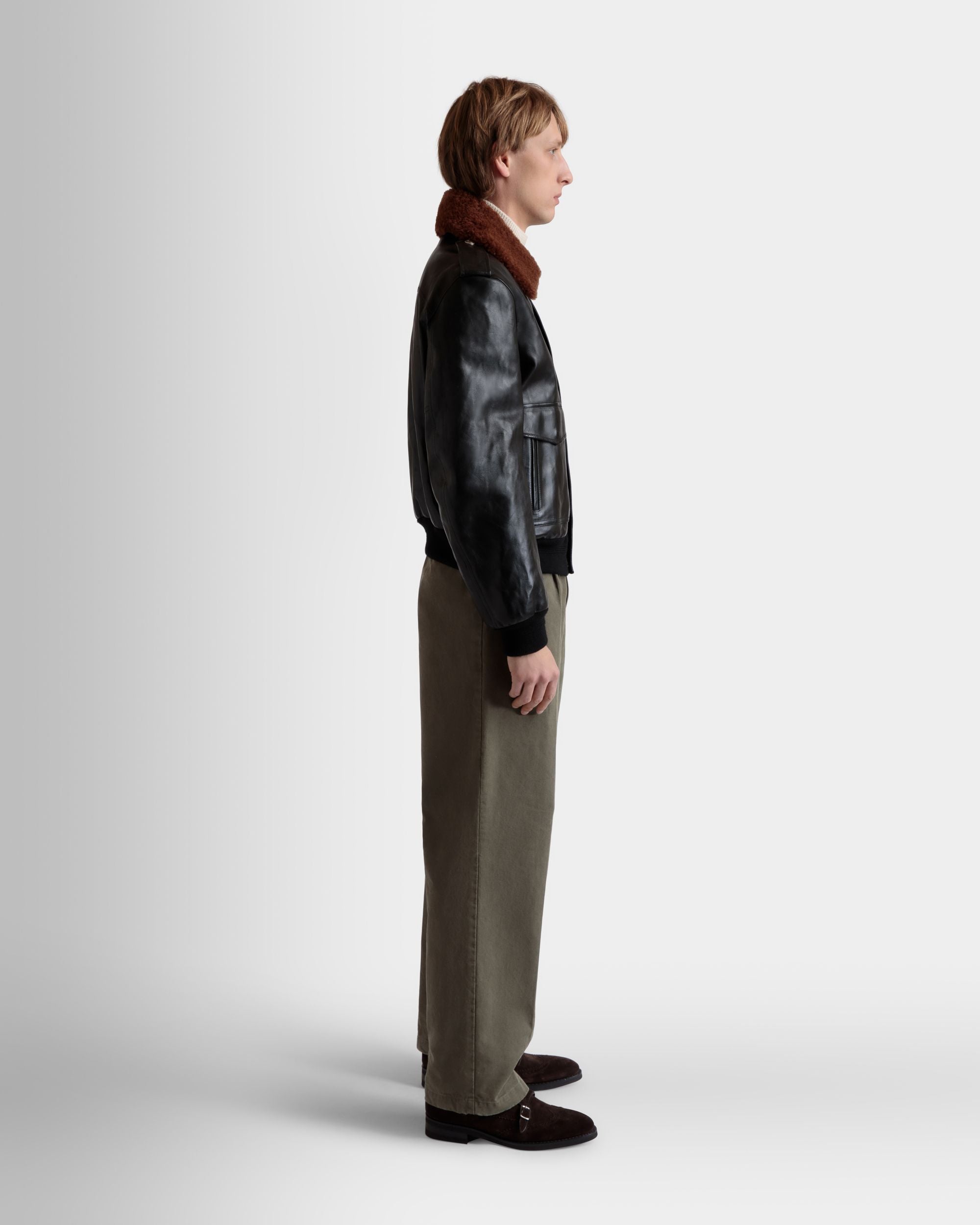 Fliegerjacke Aus Leder In Schwarz - Herren - Bally - 05