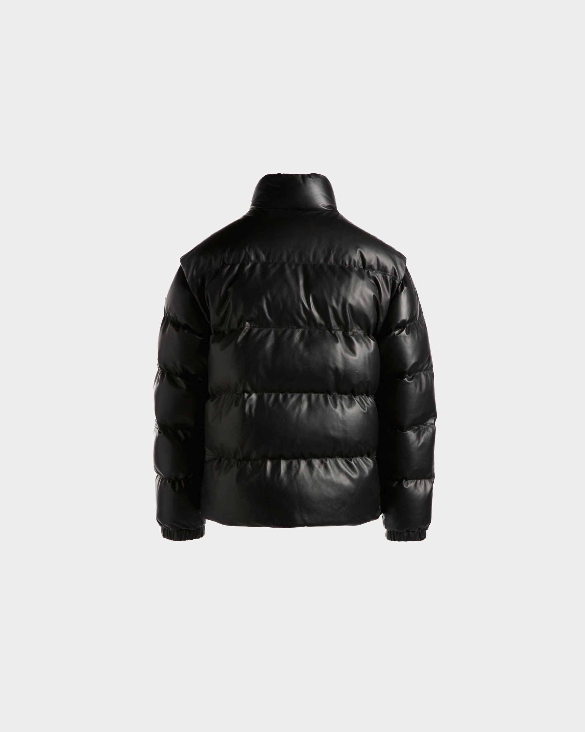 2-in-1 Puffer Jacket in Black Leather - Men's - Bally - 07
