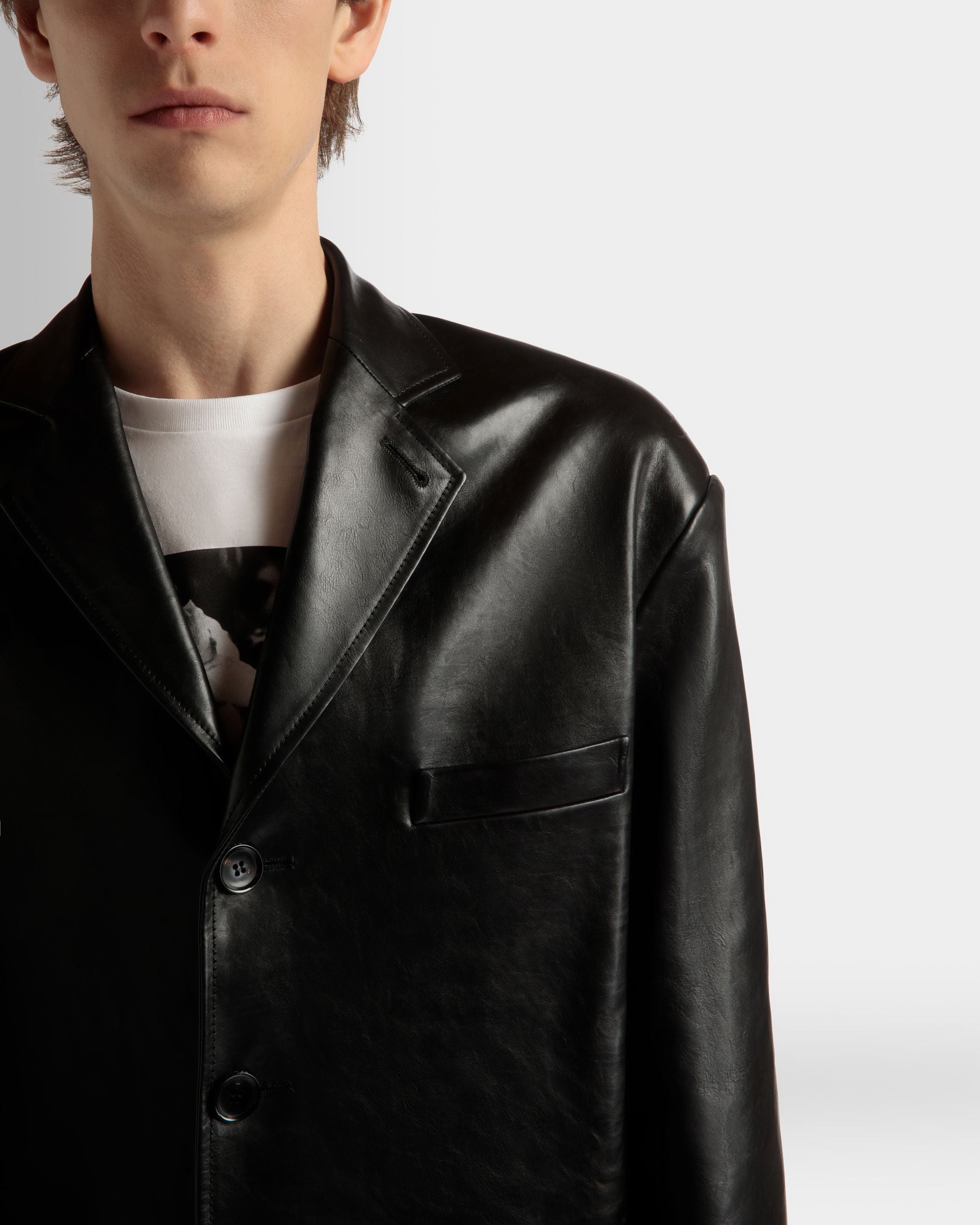 Jacket in Black Leather - Men's - Bally - 04