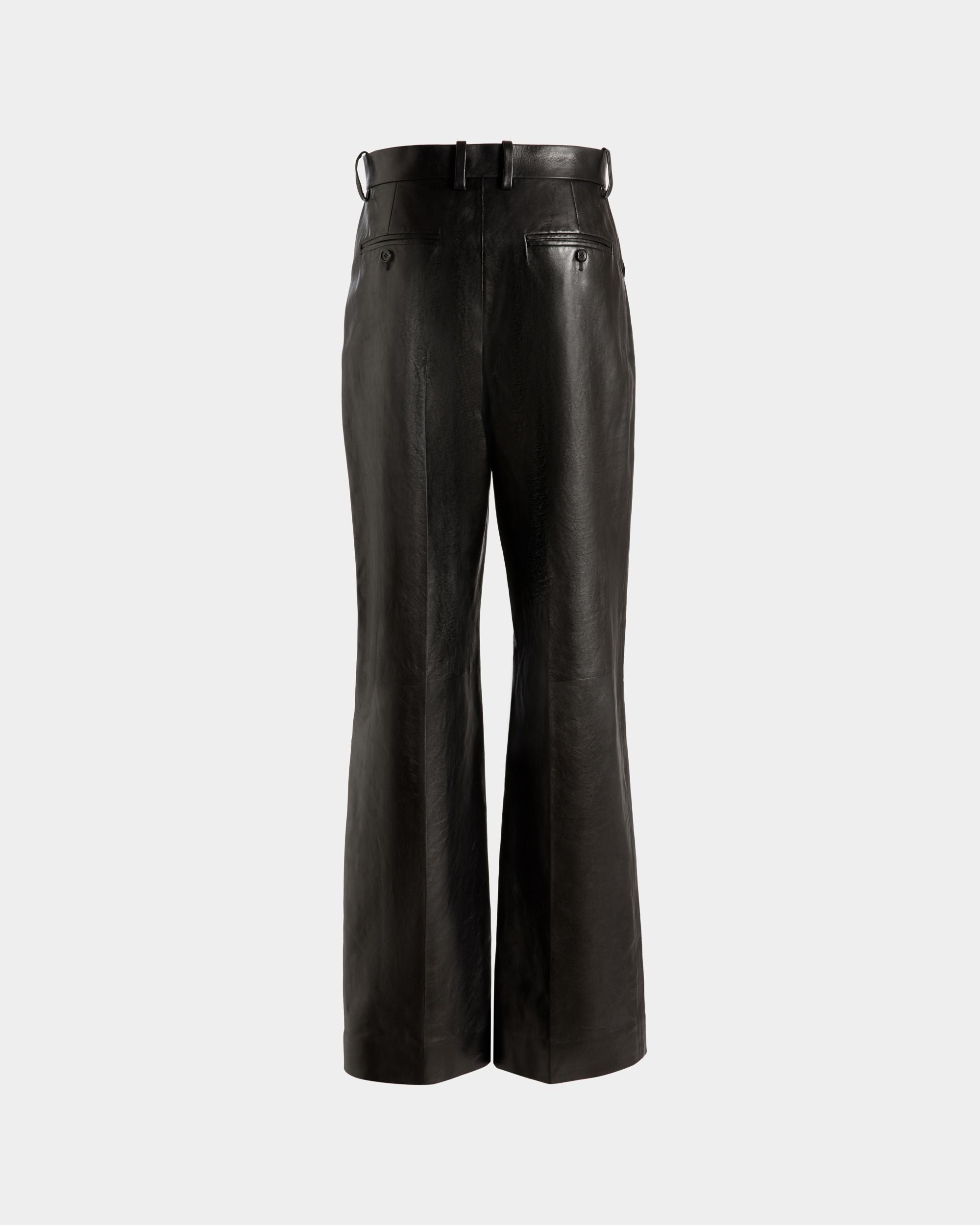 Pantalone A Vita Alta In Pelle Nera - Uomo - Bally - 05
