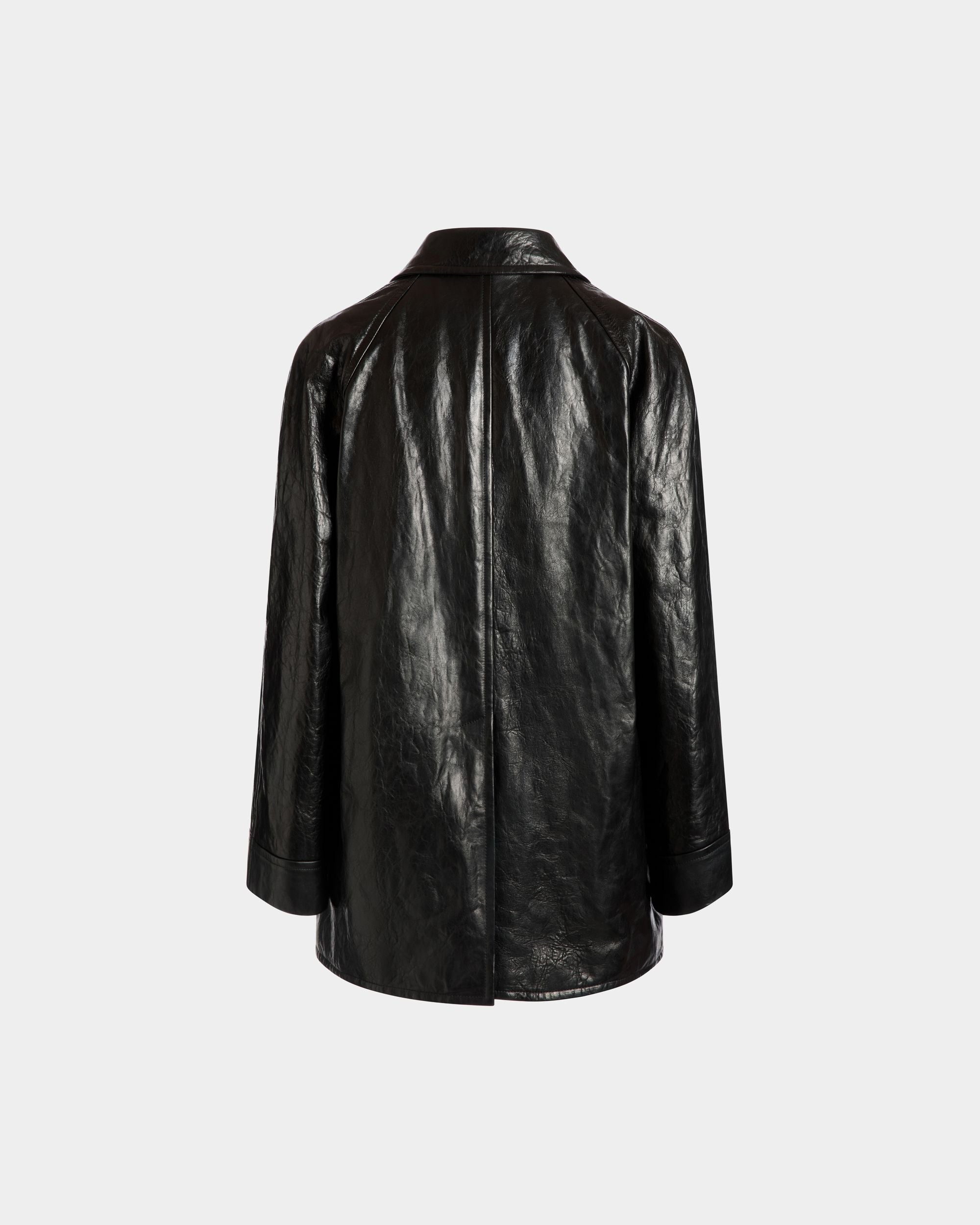 Double-breasted Coat In Black Leather - Men's - Bally - 07