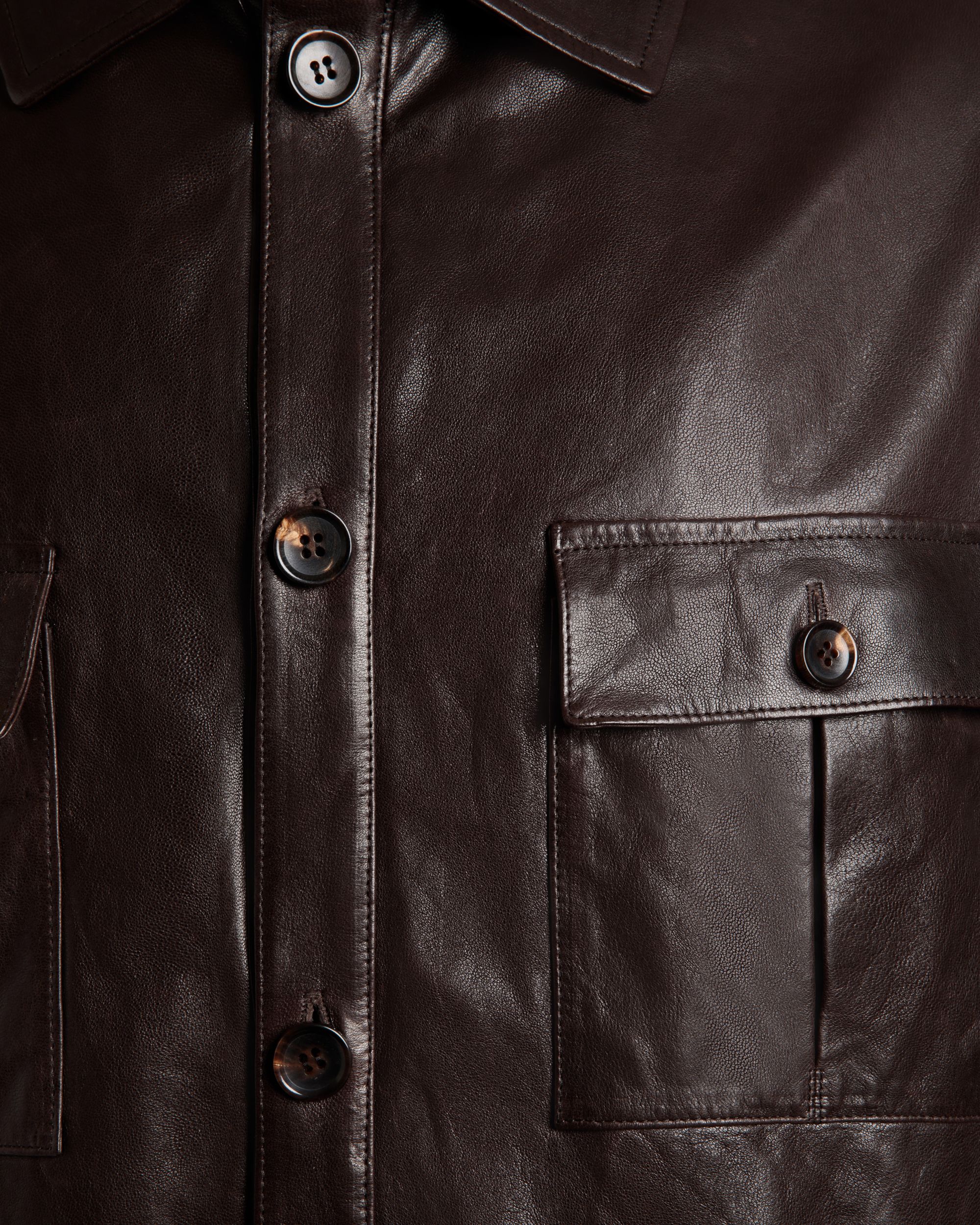 Sahara-Jacke Aus Leder In Ebenholzschwarz - Herren - Bally - 04