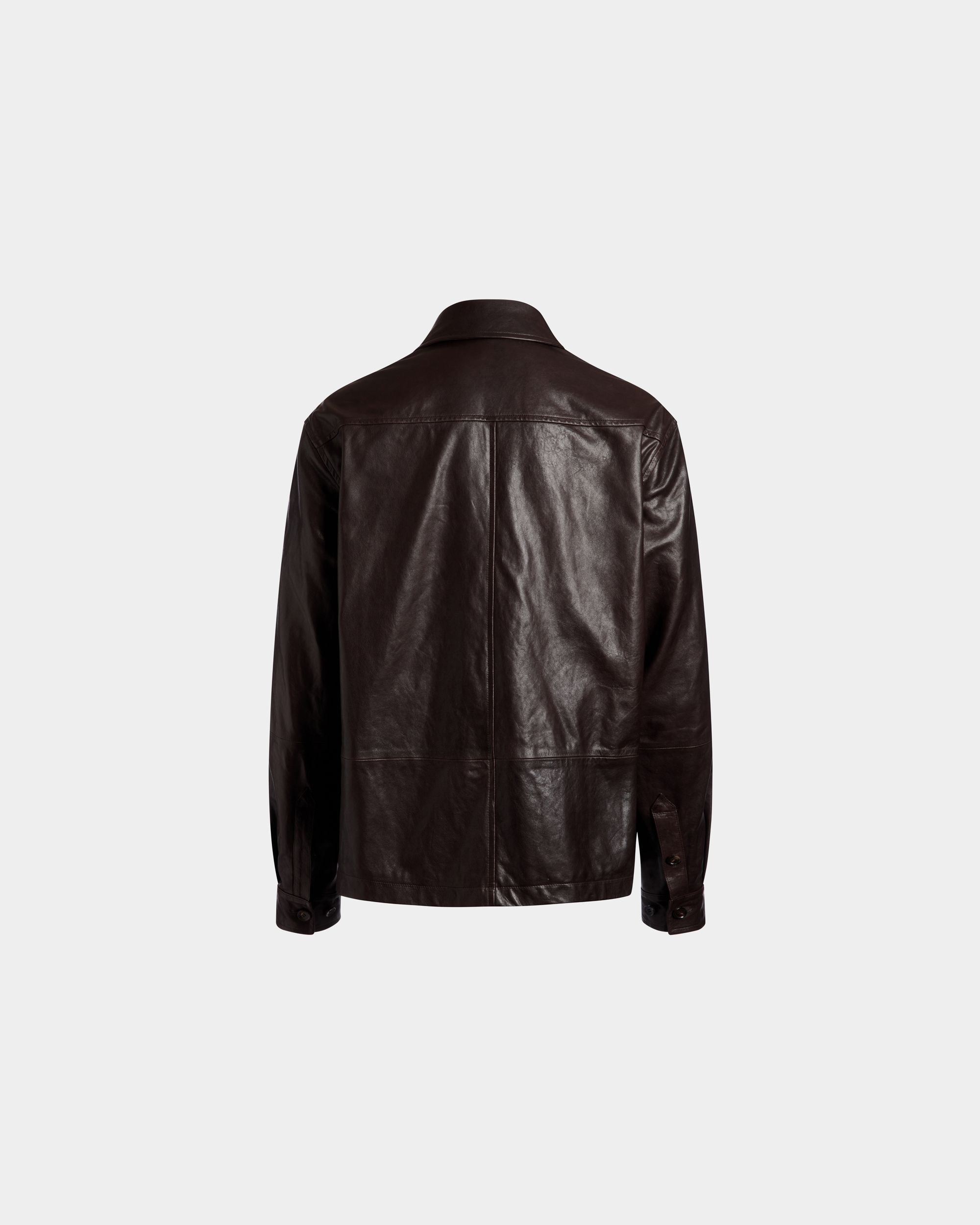 Sahara-Jacke Aus Leder In Ebenholzschwarz - Herren - Bally - 07