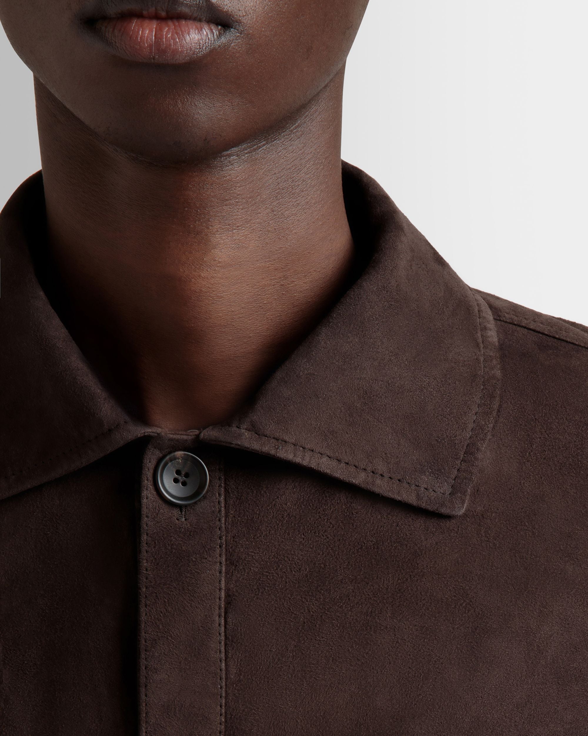 Safari-Jacke Aus Veloursleder In Ebenholz - Uomo - Bally - 03