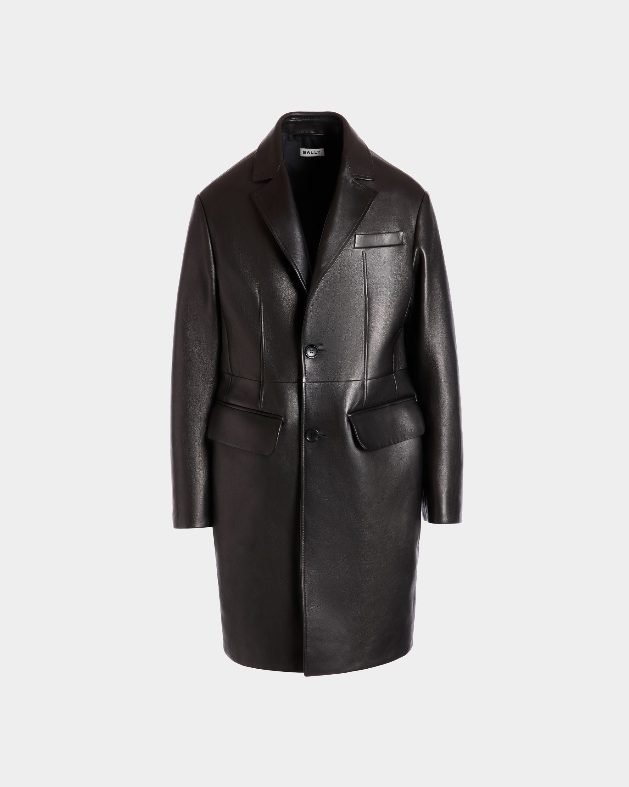Manteau En Cuir Noir - Homme - Bally - 01