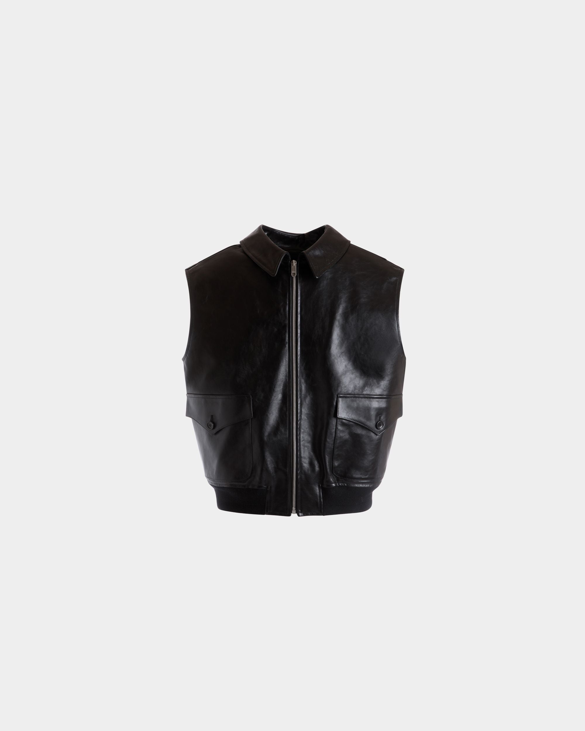 Weste Aus Leder In Schwarz - Homme - Bally - 01