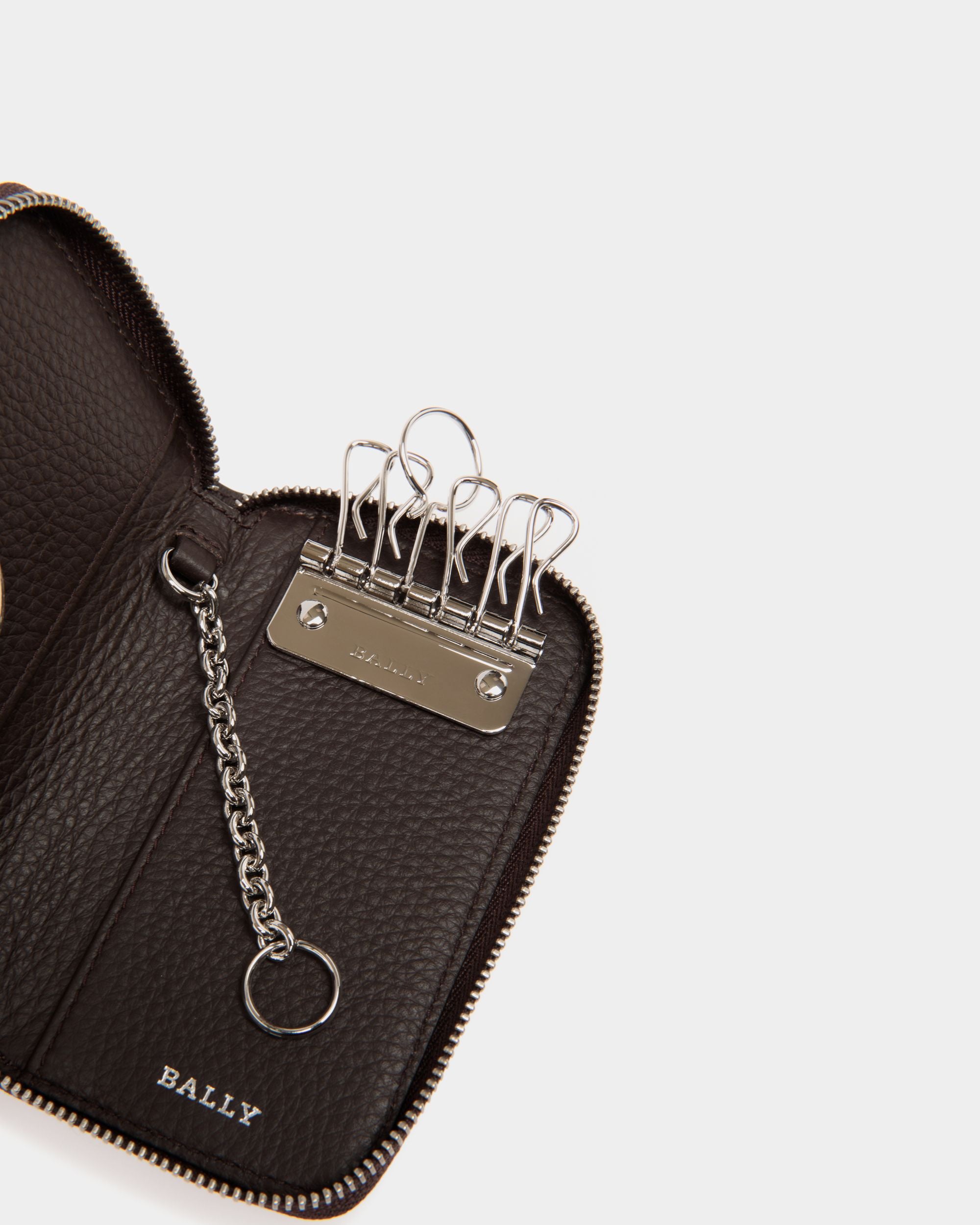 Keychains In Brown Leather - Men's - Bally - 04
