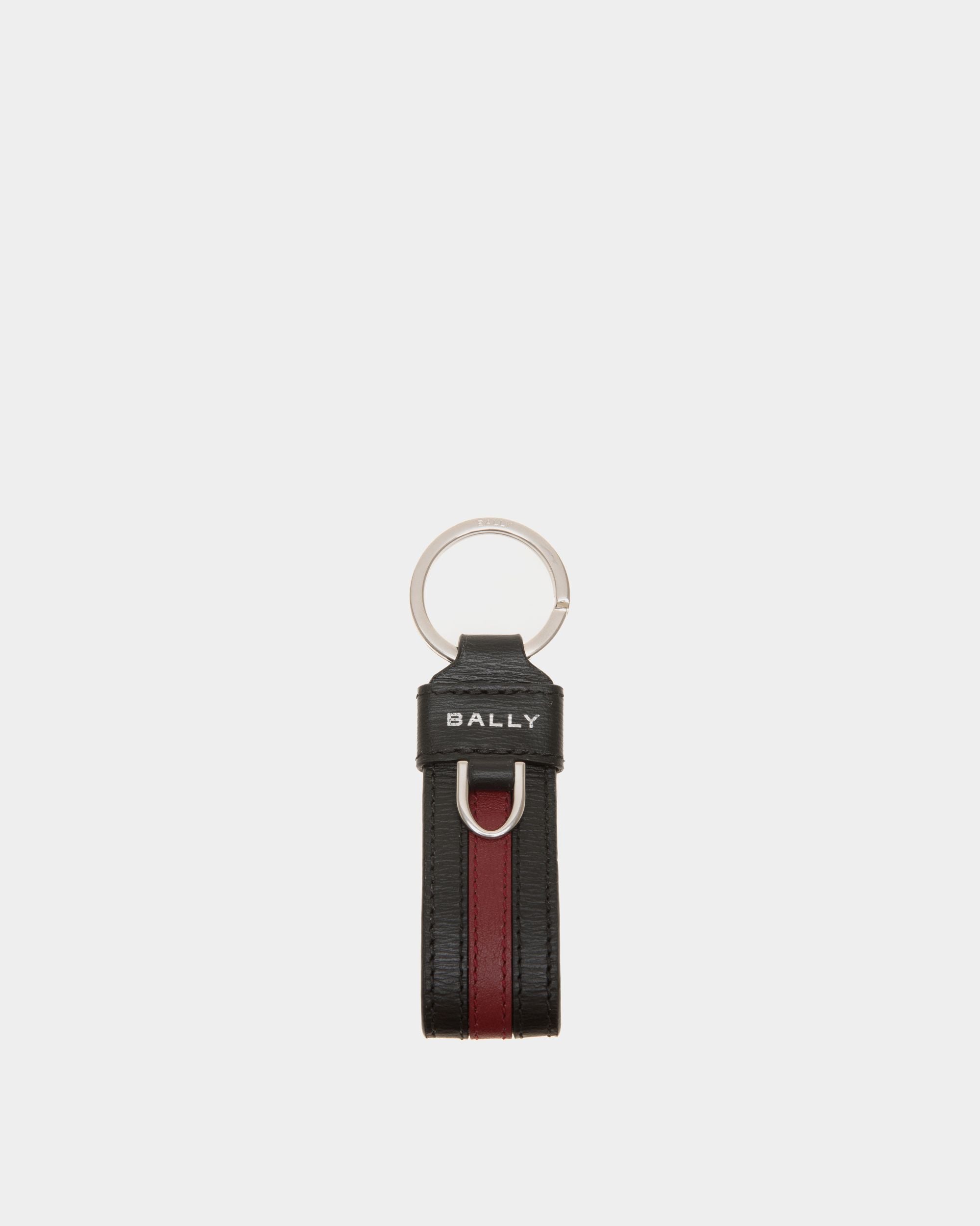 Ribbon Keychains In Black Leather - Uomo - Bally - 01